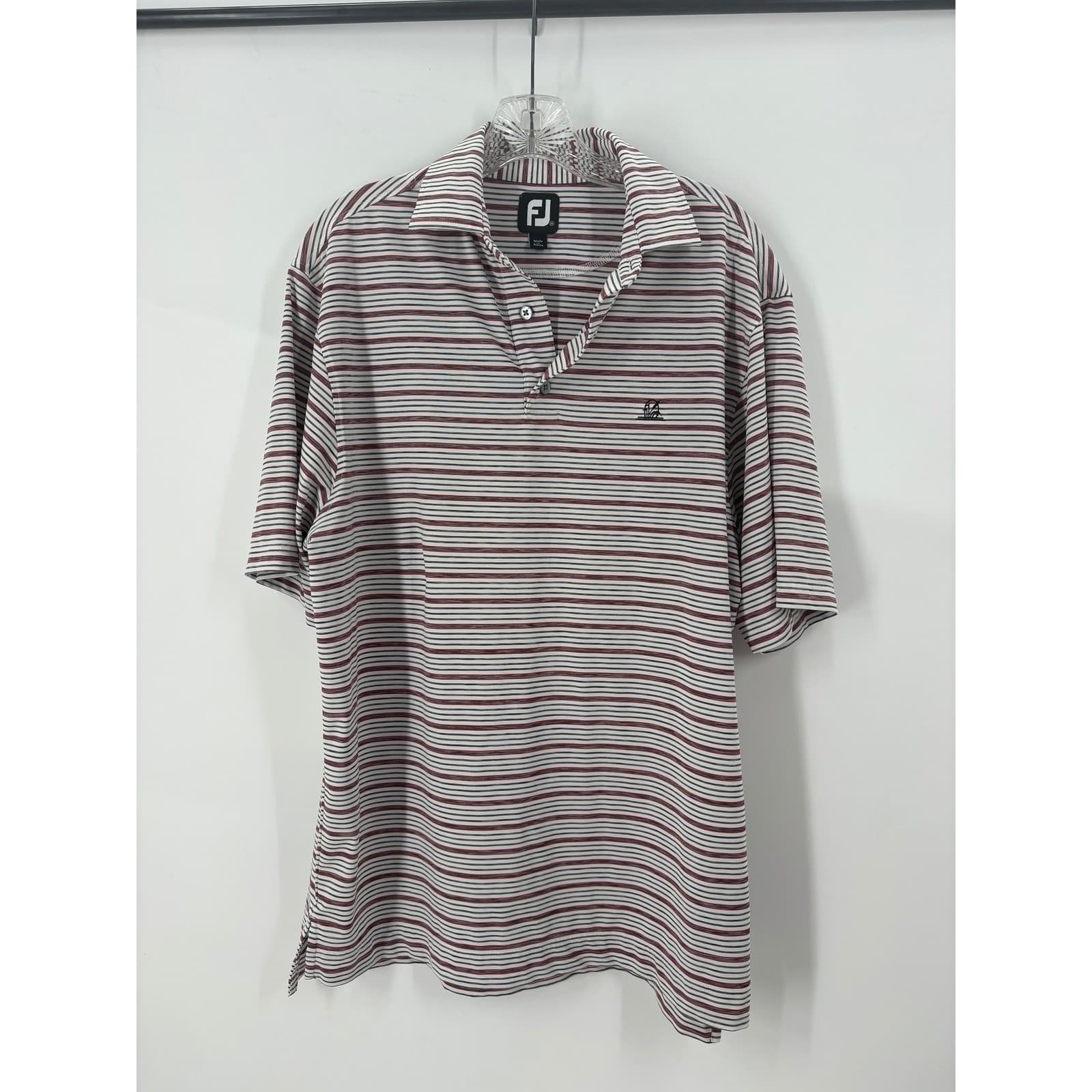 FootJoy FJ Men's Golf Polo Shirt Striped Short Sleeve Size M - Thumbnail 2
