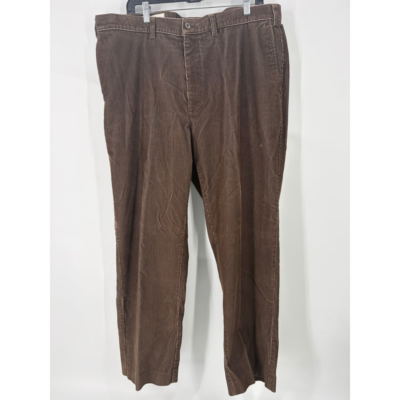 Orvis pants men size 40x29 Brisbane Moss Corduroy wide wale thick heavy leather - Thumbnail 8