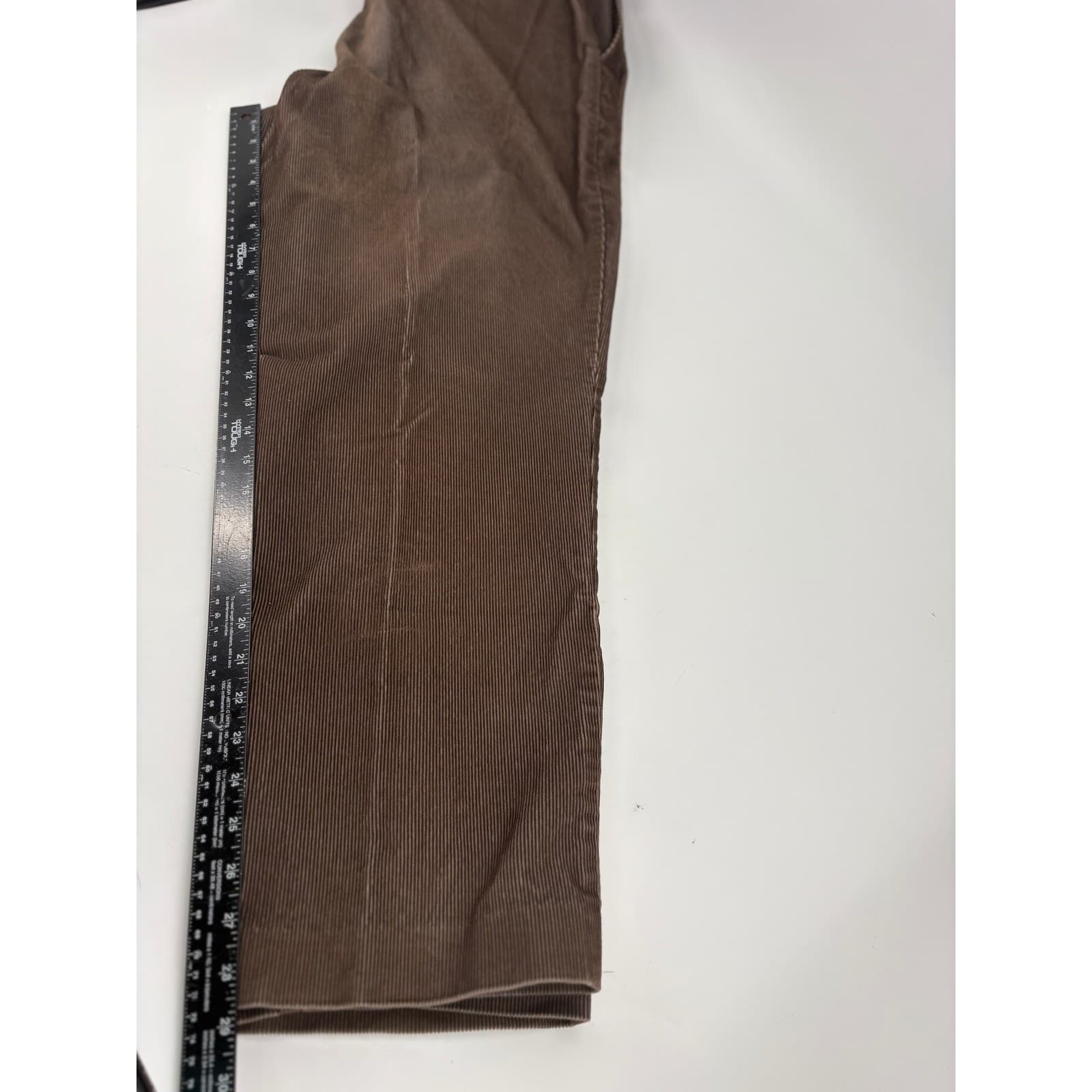 Orvis pants men size 40x29 Brisbane Moss Corduroy wide wale thick heavy leather - Thumbnail 6