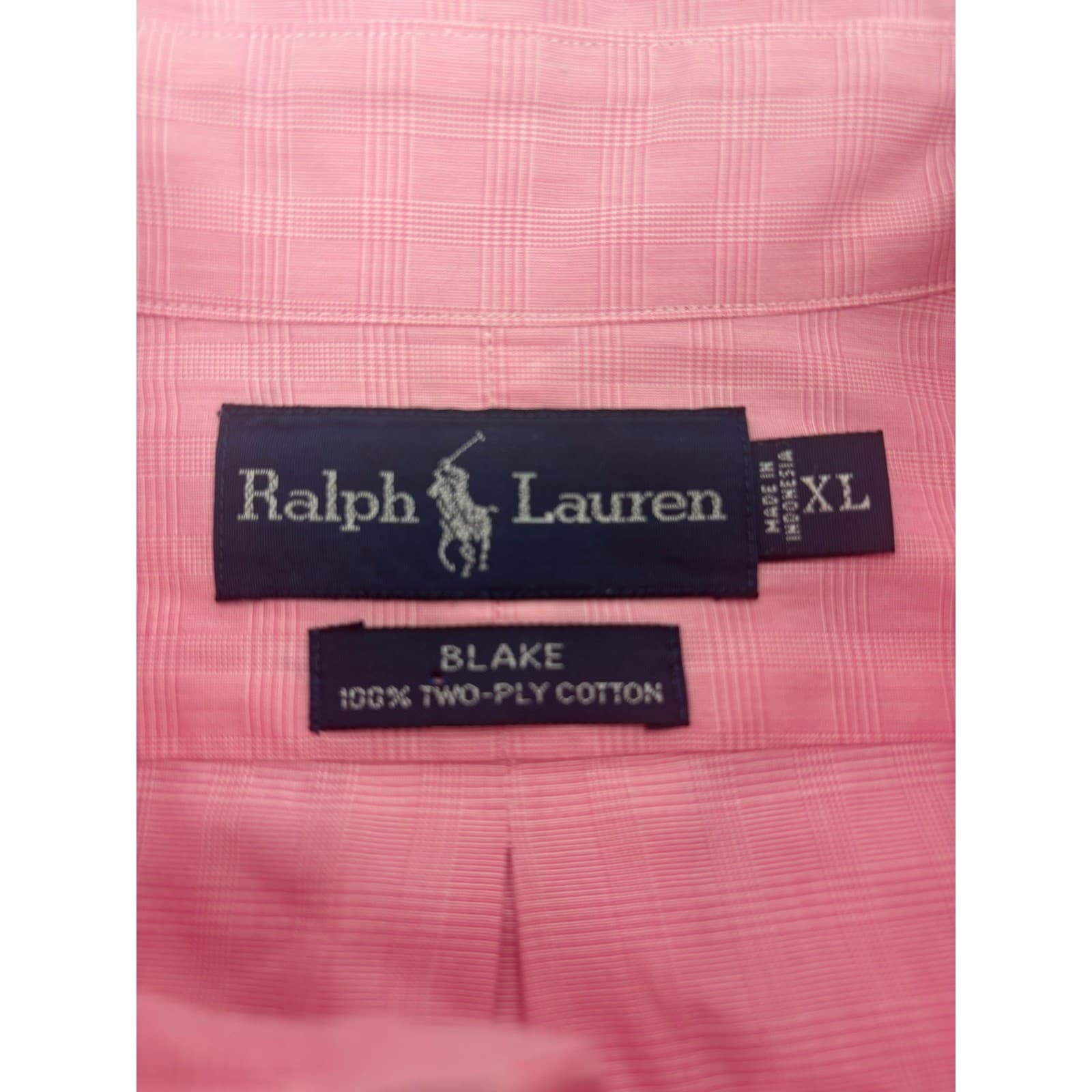 Ralph Lauren Blake Pink Gingham Long Sleeve Button Down Shirt Men XL - Thumbnail 5