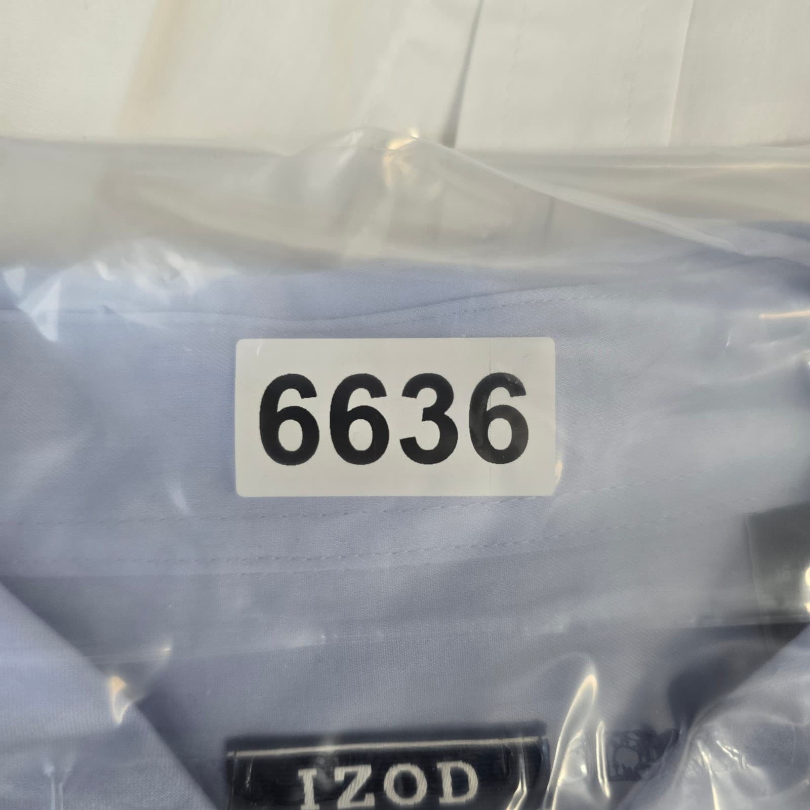 IZOD Button Down Shirt Mens Large Short Sleeve Blue All-Over Stretch Regular Fit - Thumbnail 7