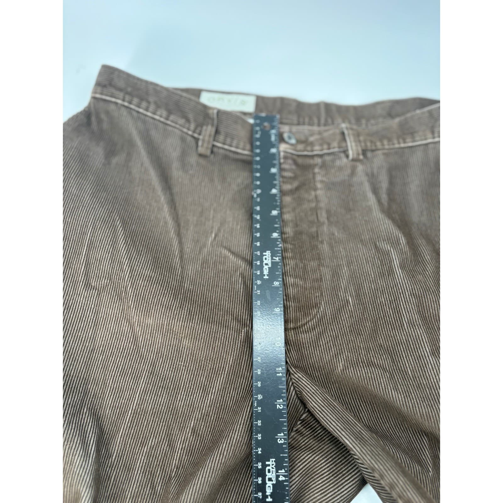 Orvis pants men size 40x29 Brisbane Moss Corduroy wide wale thick heavy leather - Thumbnail 5