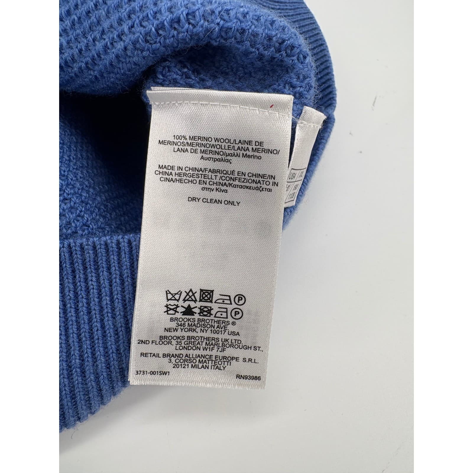 Brooks Brothers 346 V-Neck Sweater Vest Merino Wool XXL Blue Mens - Thumbnail 5