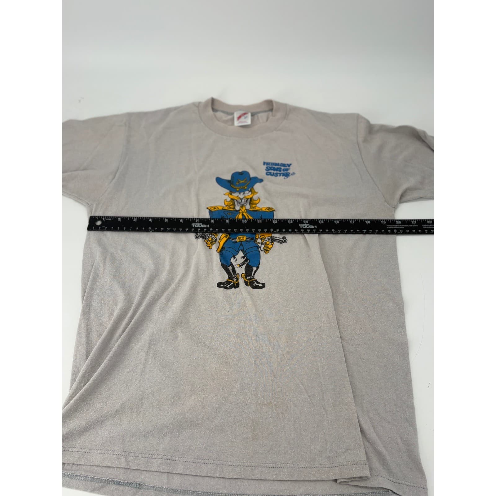 Jerzees Friendly Sons of Custer Graphic T-Shirt Vintage Large Gray Mens - Thumbnail 5