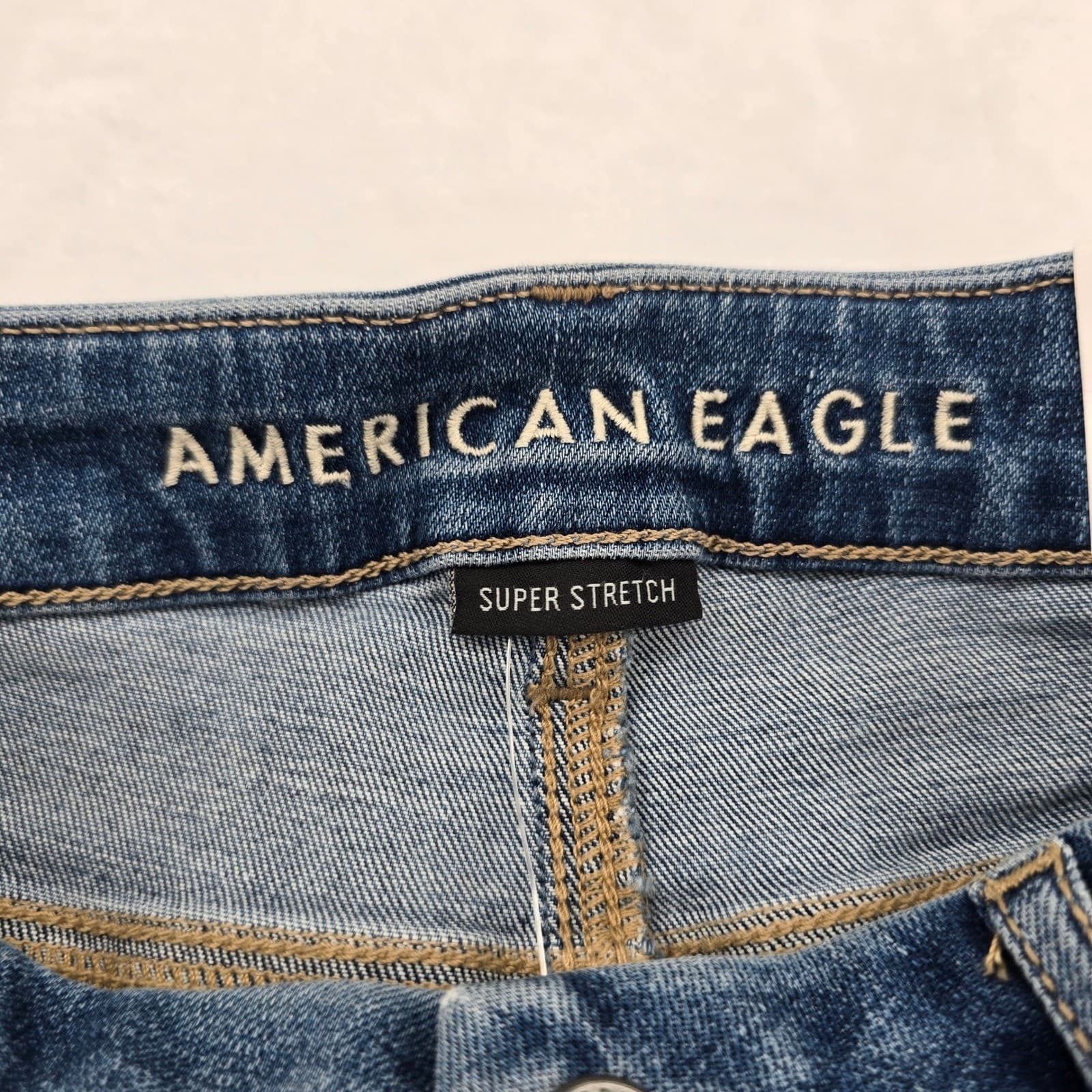 American Eagle Jeans Womens 2 Curvy Super Hi-Rise Flare Blue Distressed Stretch - Thumbnail 3
