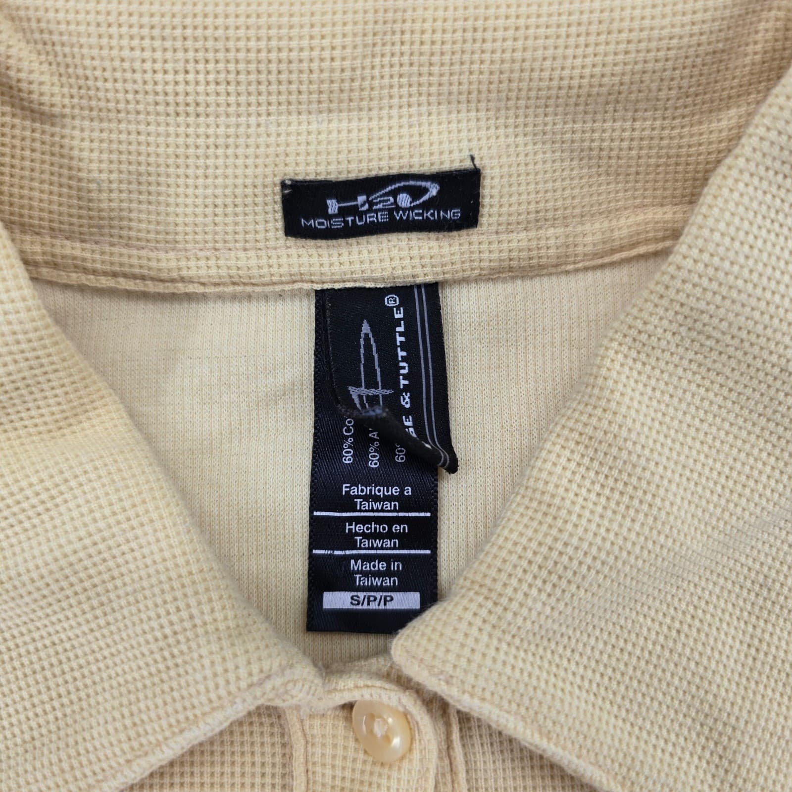 Page & Tuttle Polo Mens Small Shirt Yellow Long Sleeve H2O Moisture Wicking Golf - Thumbnail 2