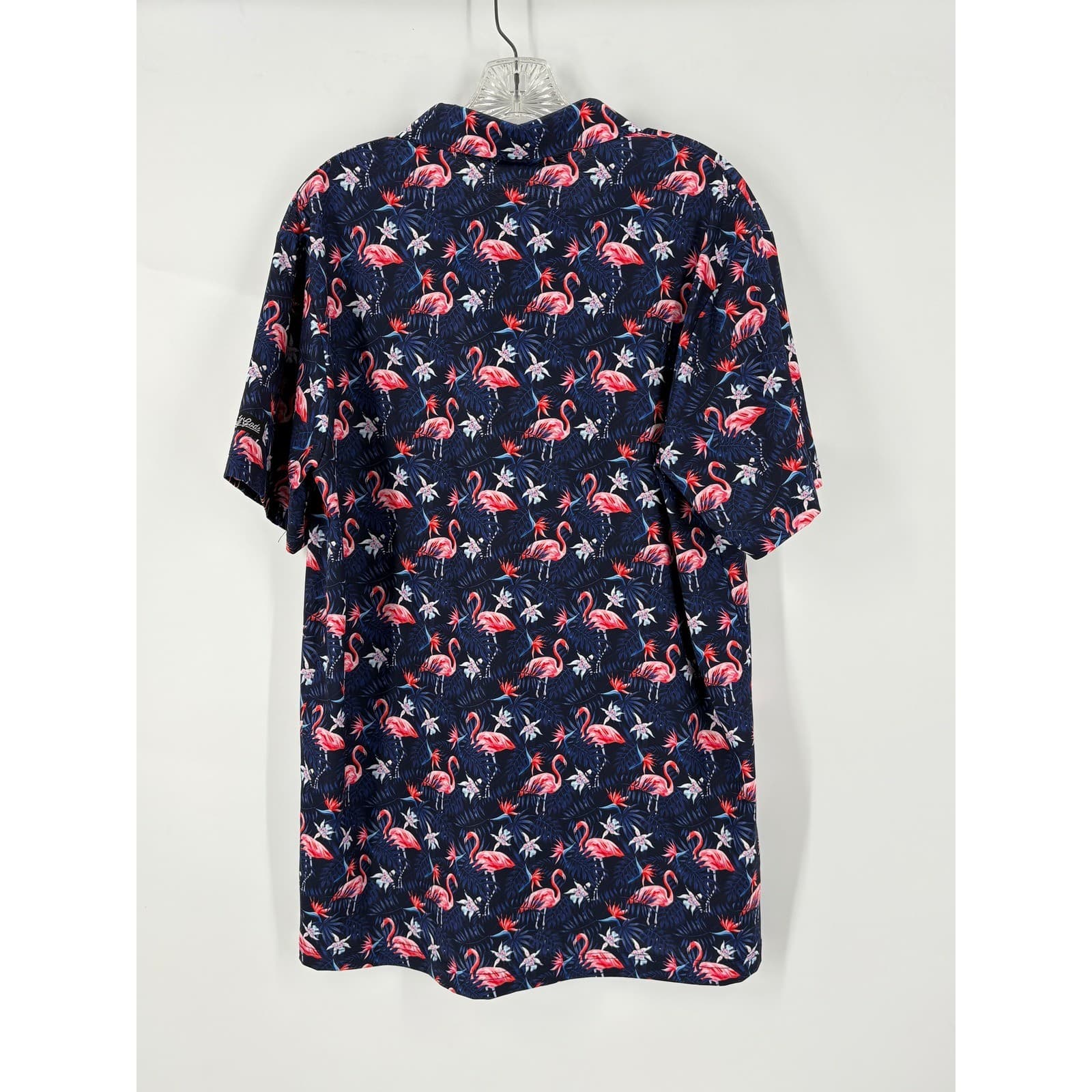 Golf Gods Australia Flamingo Floral Golf Polo Shirt XL Navy Pink Mens - Thumbnail 4