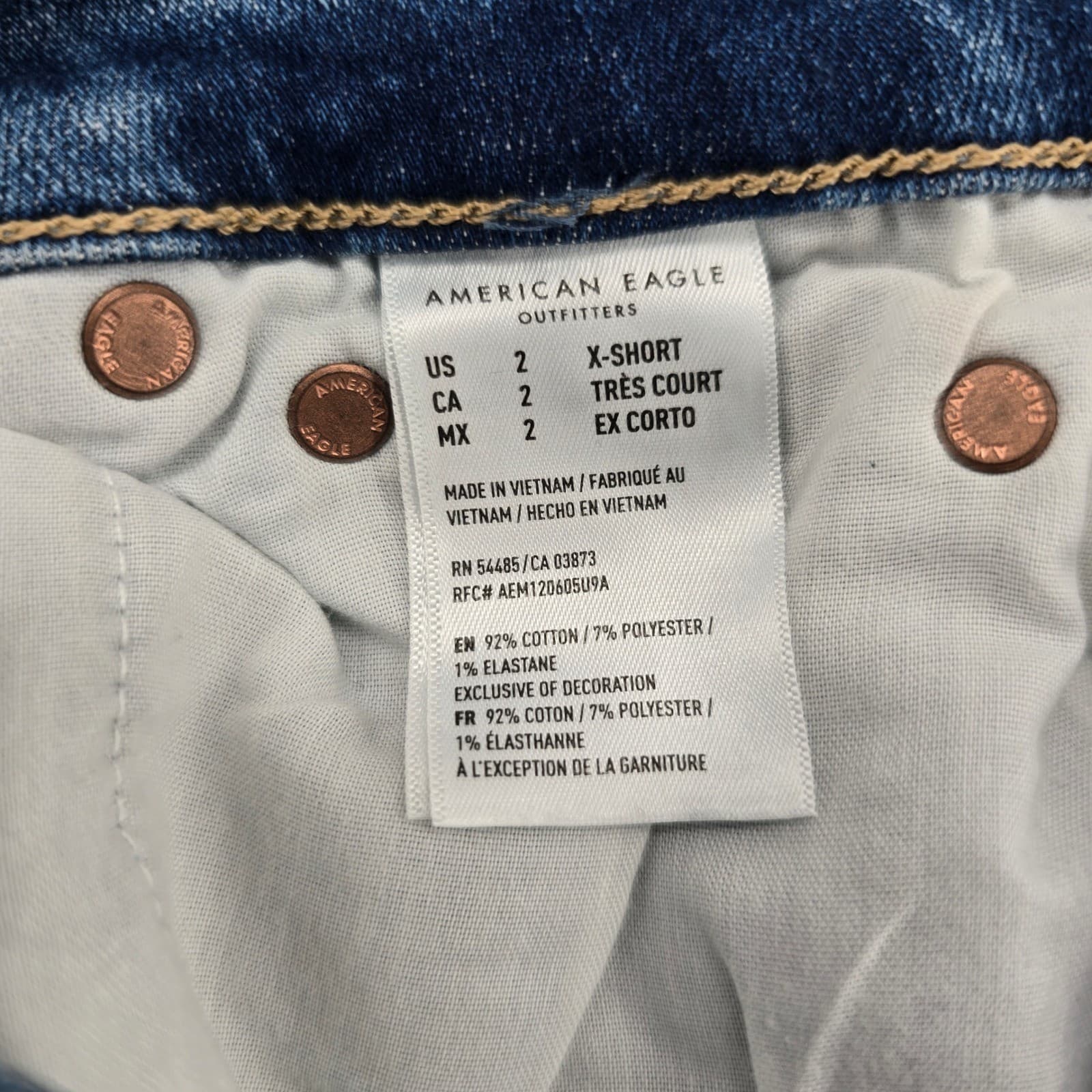 American Eagle Jeans Womens 2 Curvy Super Hi-Rise Flare Blue Distressed Stretch - Thumbnail 5