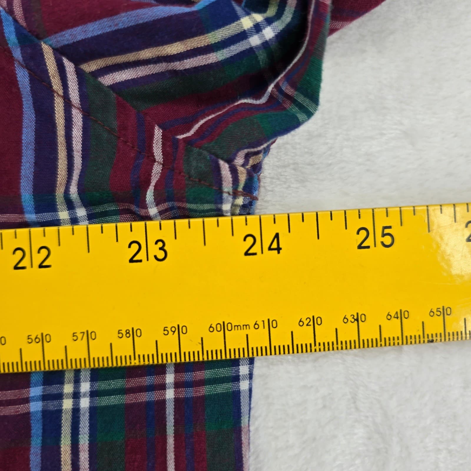 Sun River Clothing Co Shirt Mens Large Button Down Maroon Plaid Long Sleeve - Thumbnail 4
