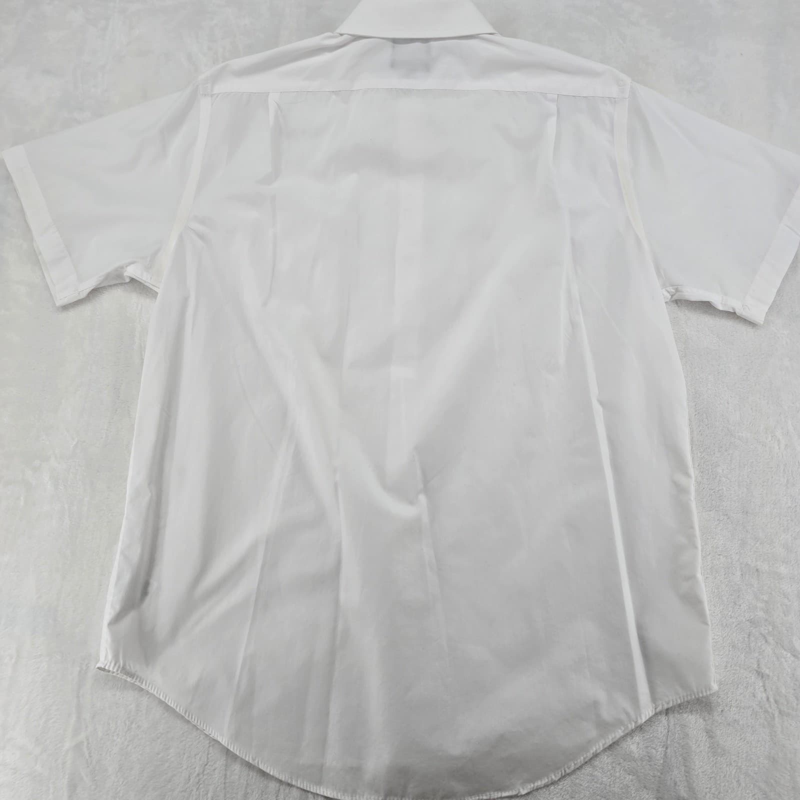 George Button Down Mens Large Shirt White Classic Fit Short Sleeve Pocket - Thumbnail 6