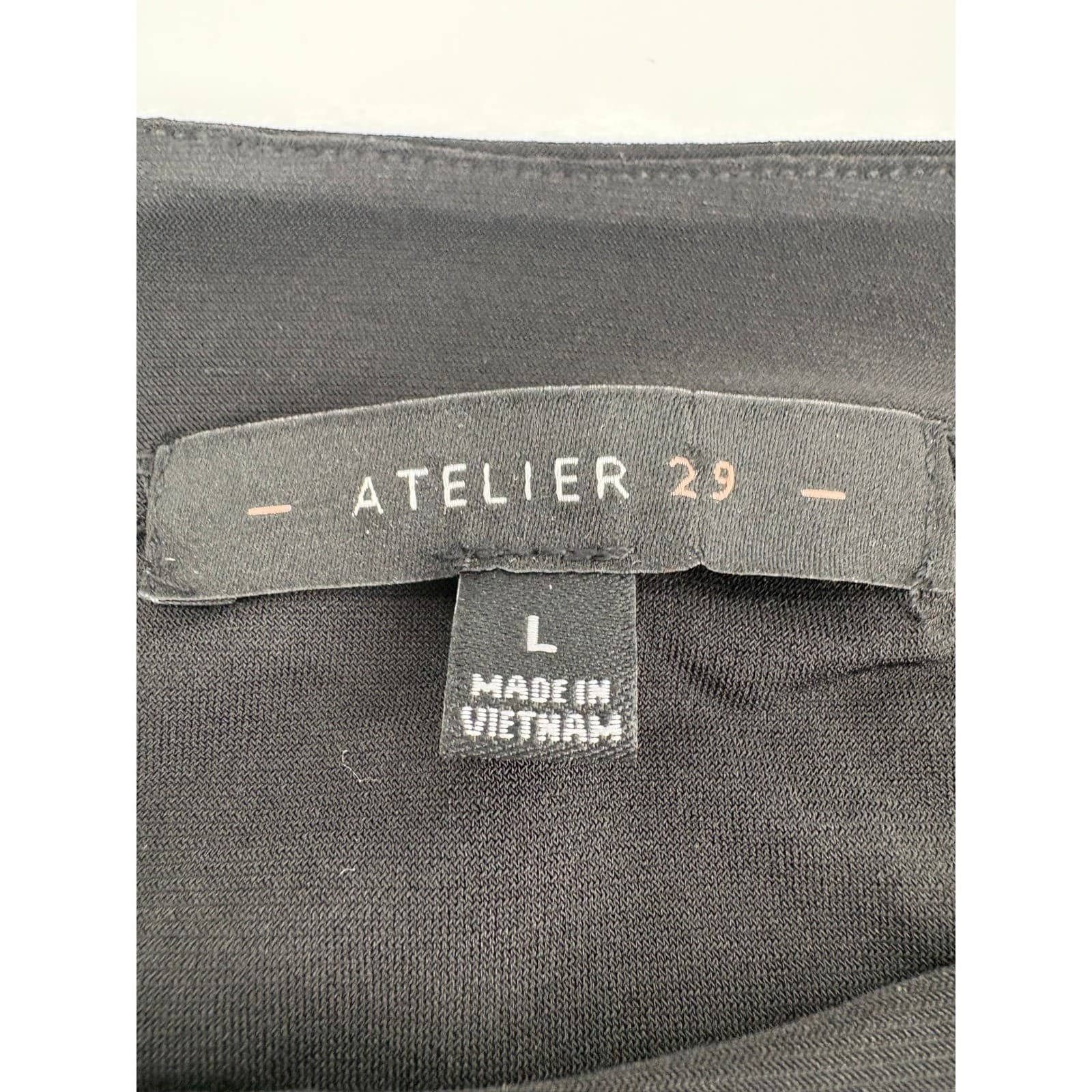 Atelier 29 Black Sleeveless Cutout Neck Rhinestone Tank Top Women's Large - Thumbnail 2
