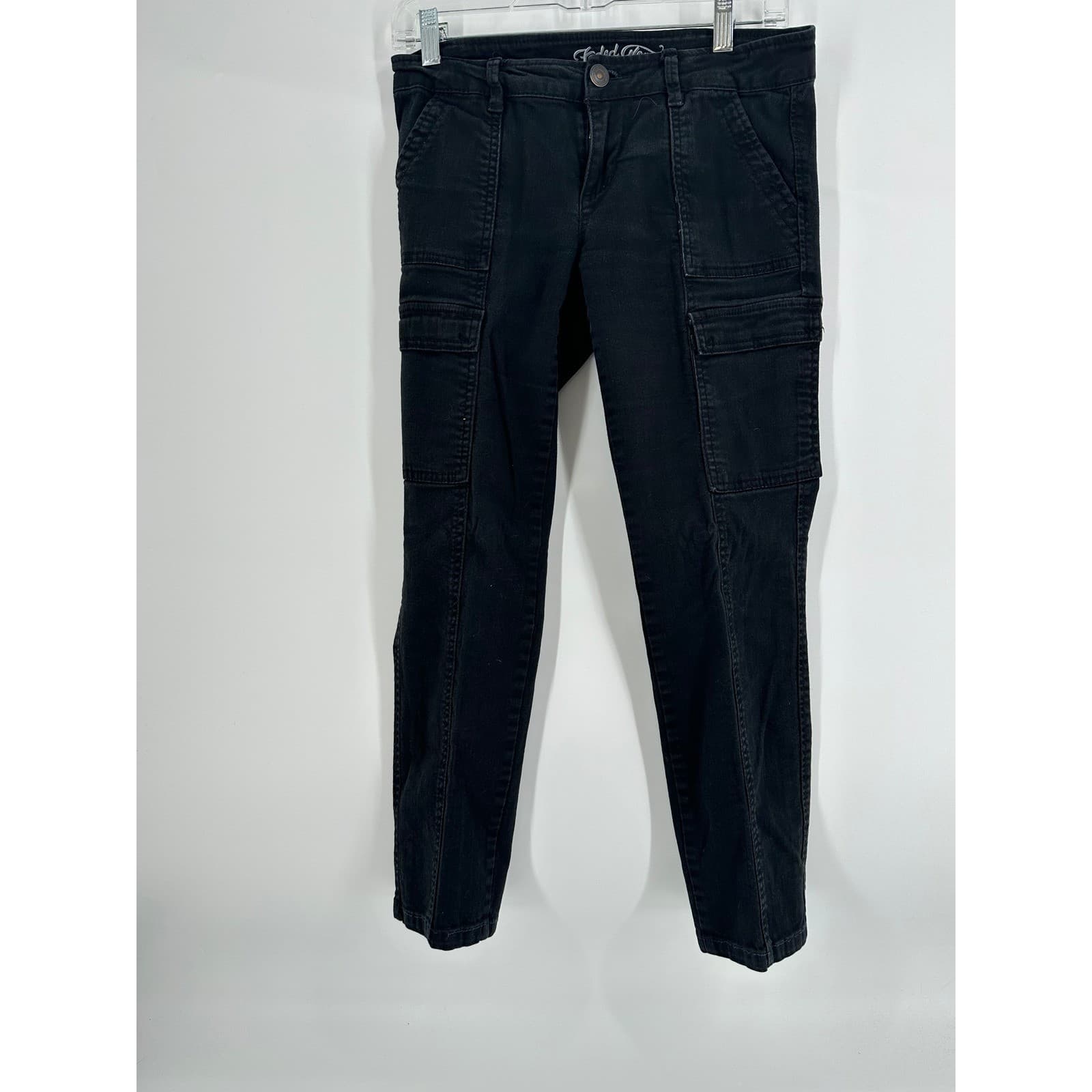 Faded Glory Skinny Cargo Pants Women's Size 6 Black Cotton Blend - Thumbnail 7