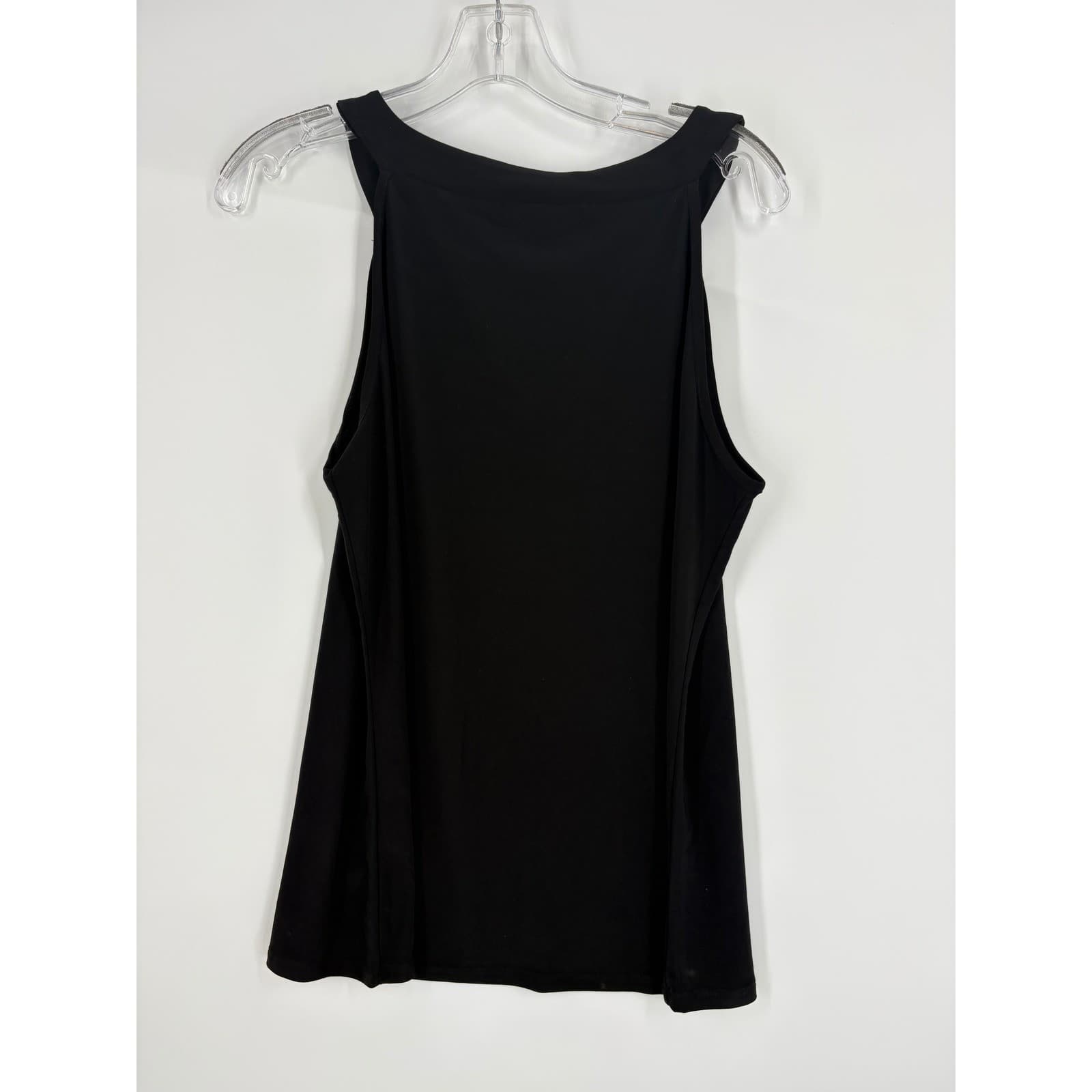 Atelier 29 Black Sleeveless Cutout Neck Rhinestone Tank Top Women's Large - Thumbnail 7