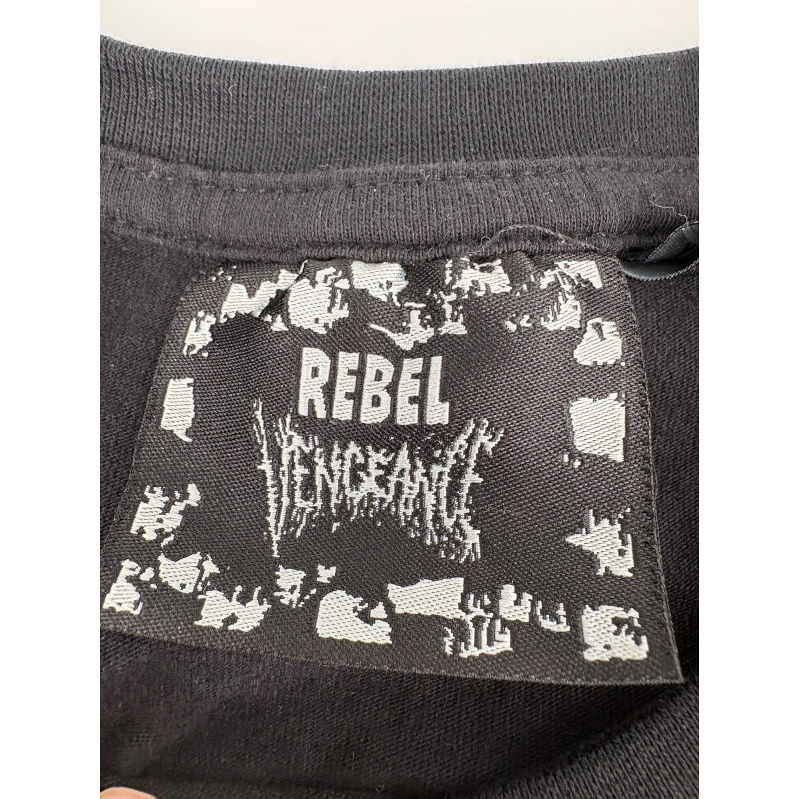 REBEL VENGEANCE Men's Black all Over Skeleton Graphic T-Shirt Size XL - Thumbnail 3