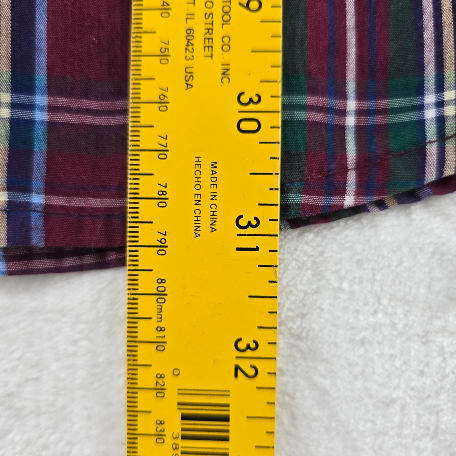 Sun River Clothing Co Shirt Mens Large Button Down Maroon Plaid Long Sleeve - Thumbnail 5