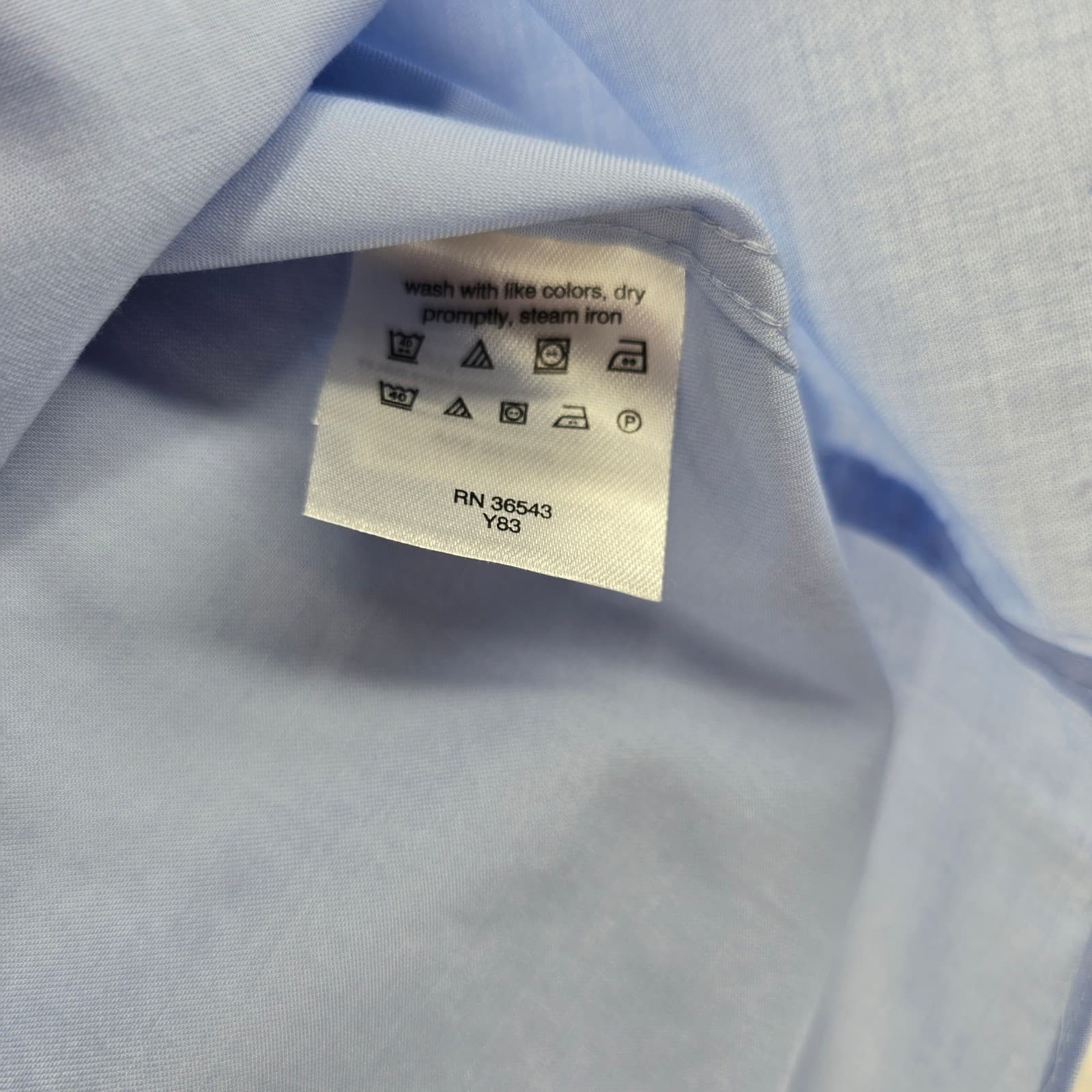 IZOD Button Down Shirt Mens Large Short Sleeve Blue All-Over Stretch Regular Fit - Thumbnail 3