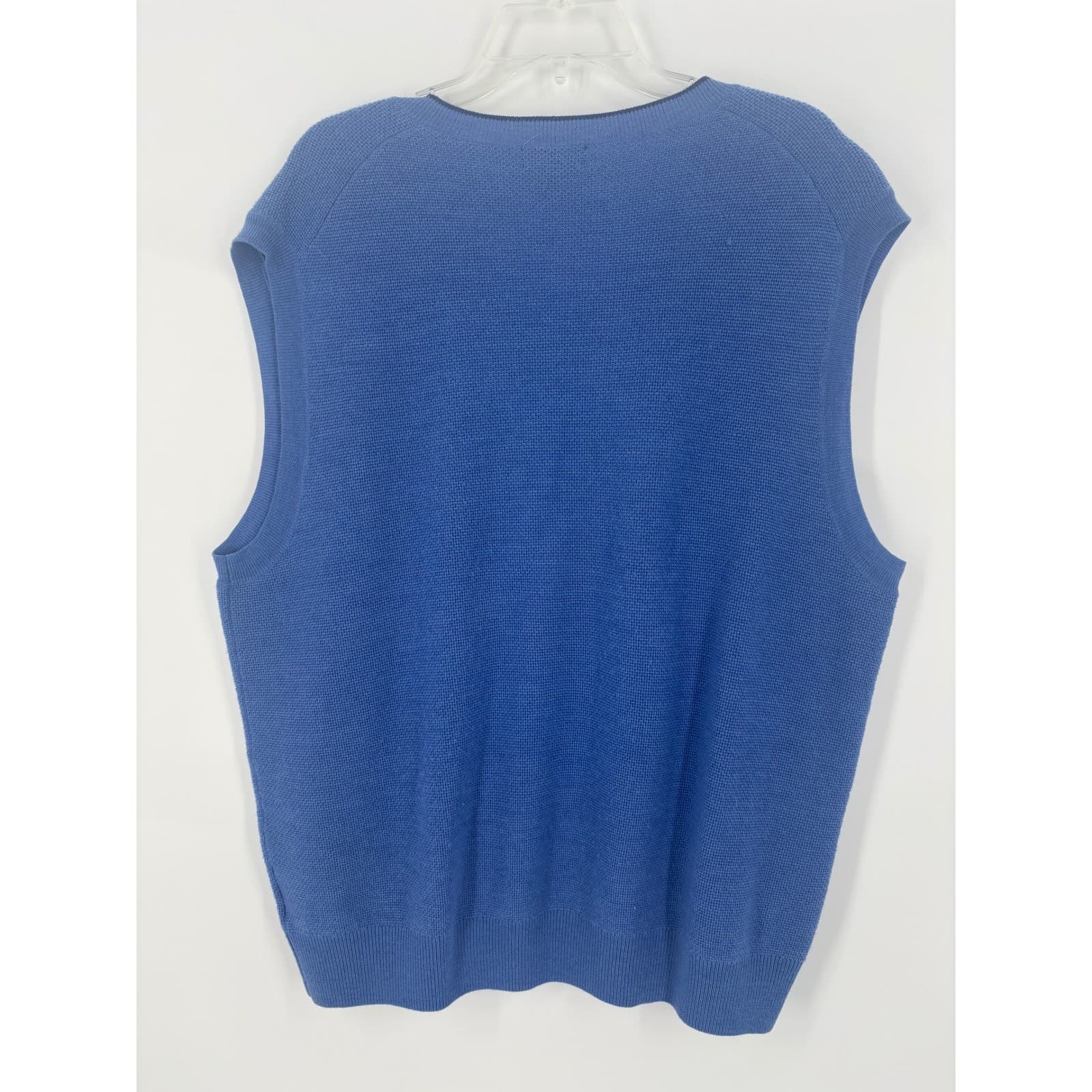 Brooks Brothers 346 V-Neck Sweater Vest Merino Wool XXL Blue Mens - Thumbnail 3