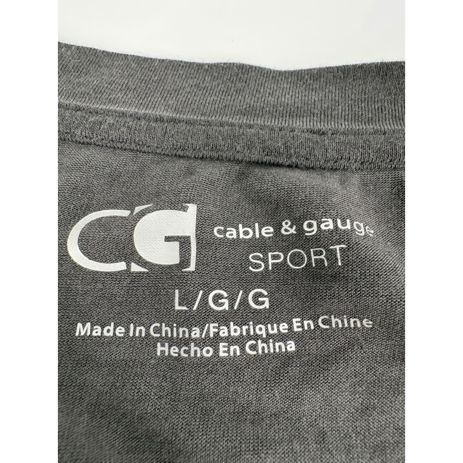Cable & Gauge Sport Black Slub Knit T Shirt Top Women L G G V Neck Casual - Thumbnail 2