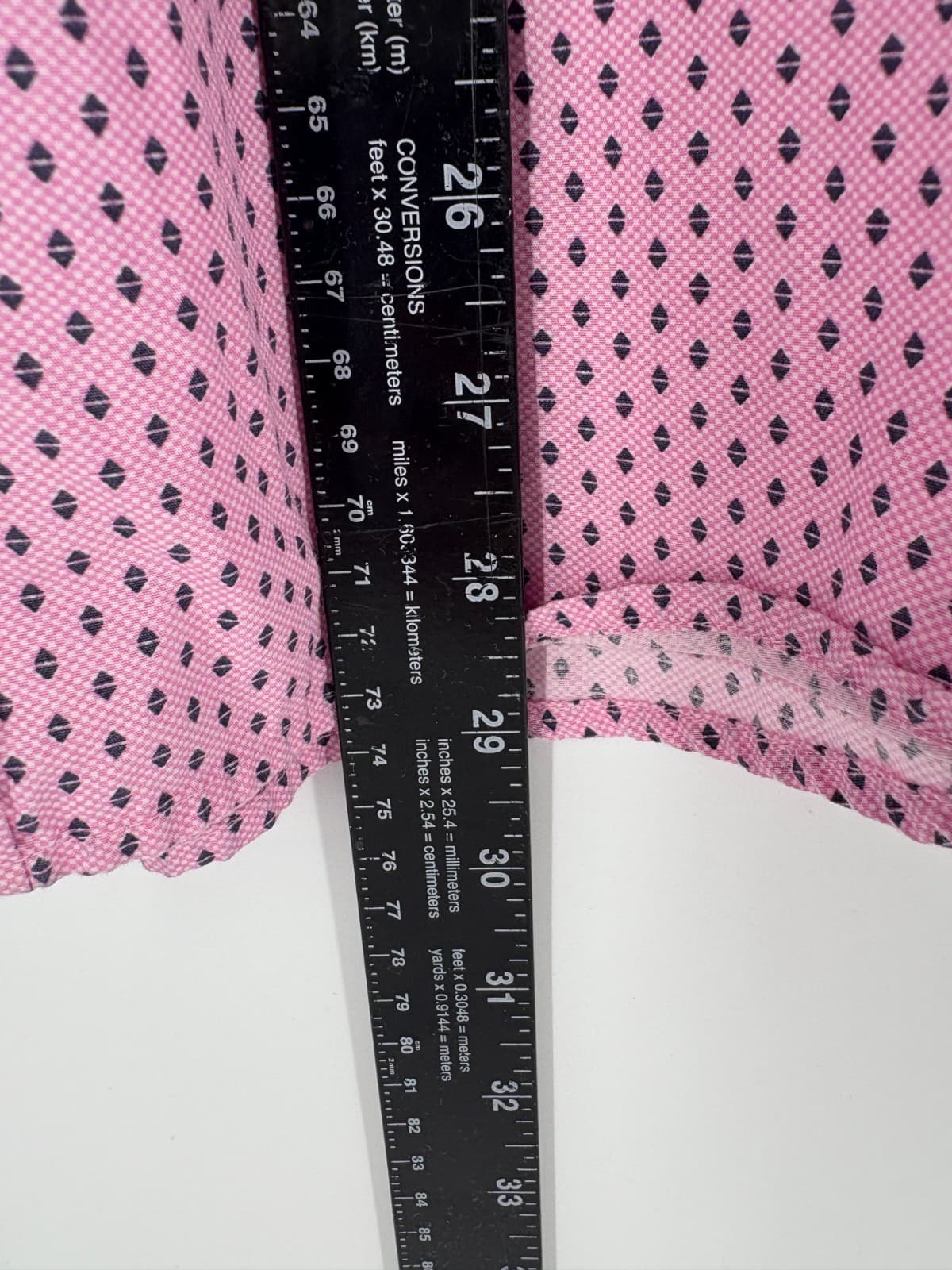 Johnston & Murphy Button Front Shirt Pink Geometric Pattern Size L Casual - Thumbnail 4