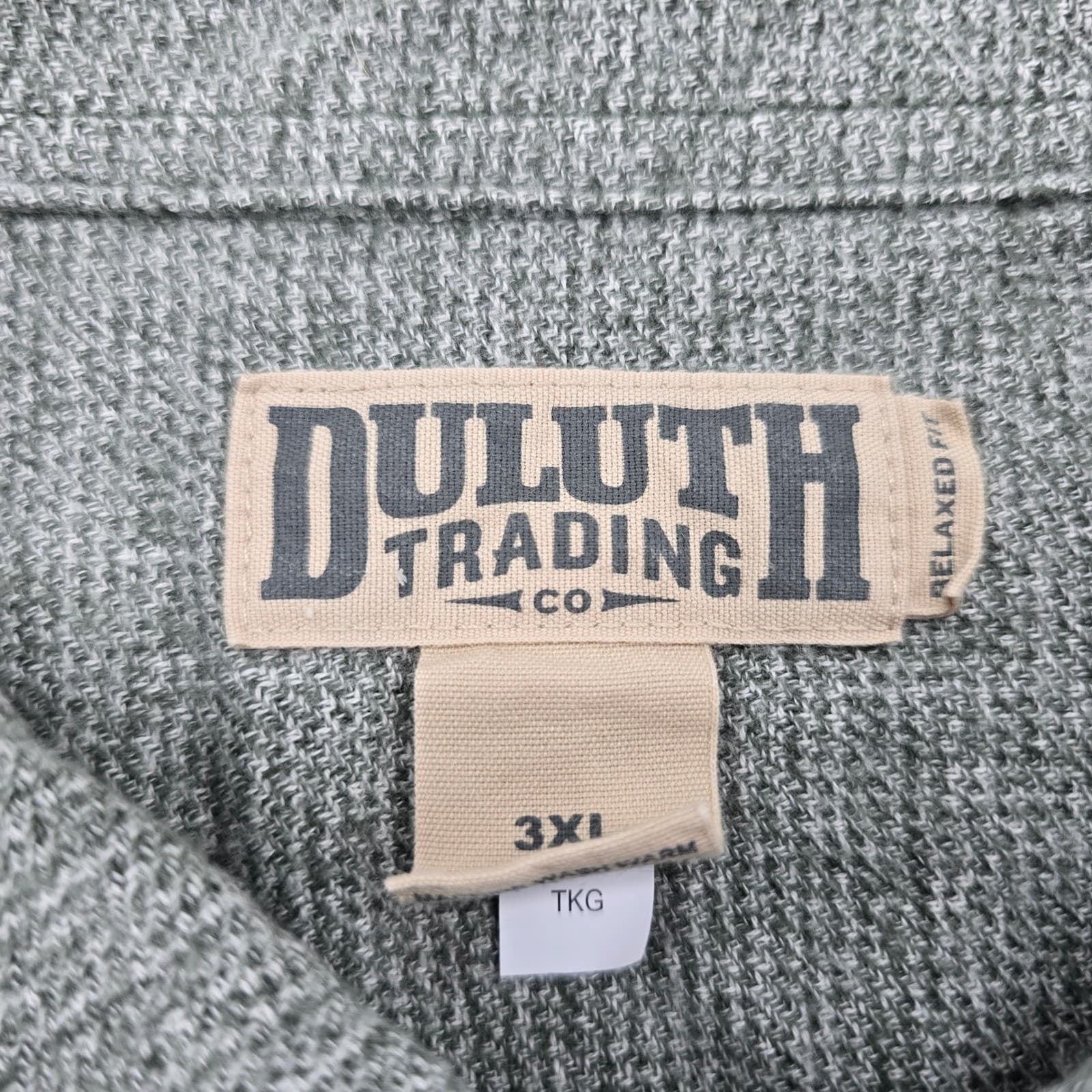 Duluth Trading Co Button Up Mens 3XL Shirt Grey Relaxed Fit Long Sleeve Cotton - Thumbnail 2