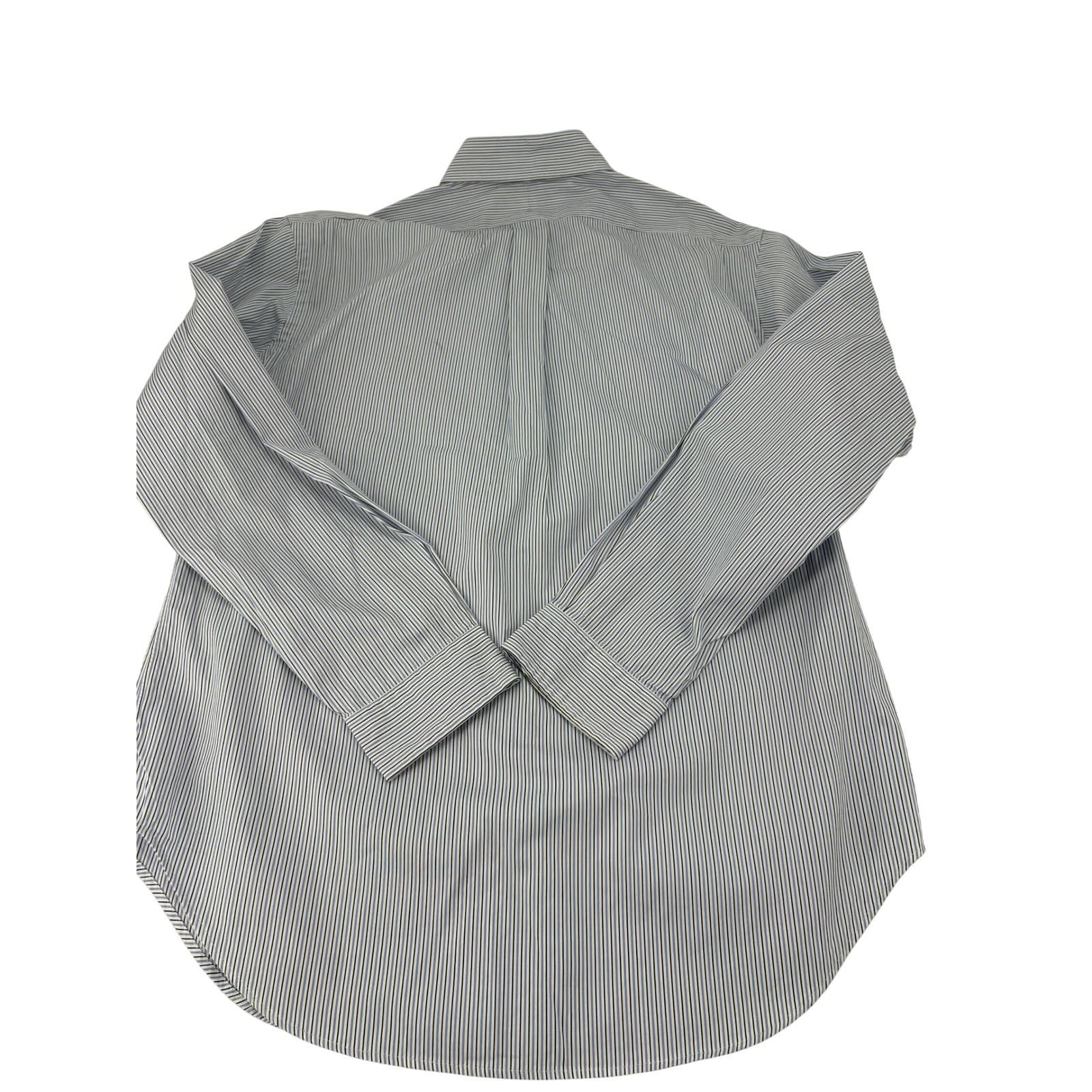 Ralph Lauren Button Down Mens 16 34/35 Shirt Blue White Striped Classic Fit - Thumbnail 10