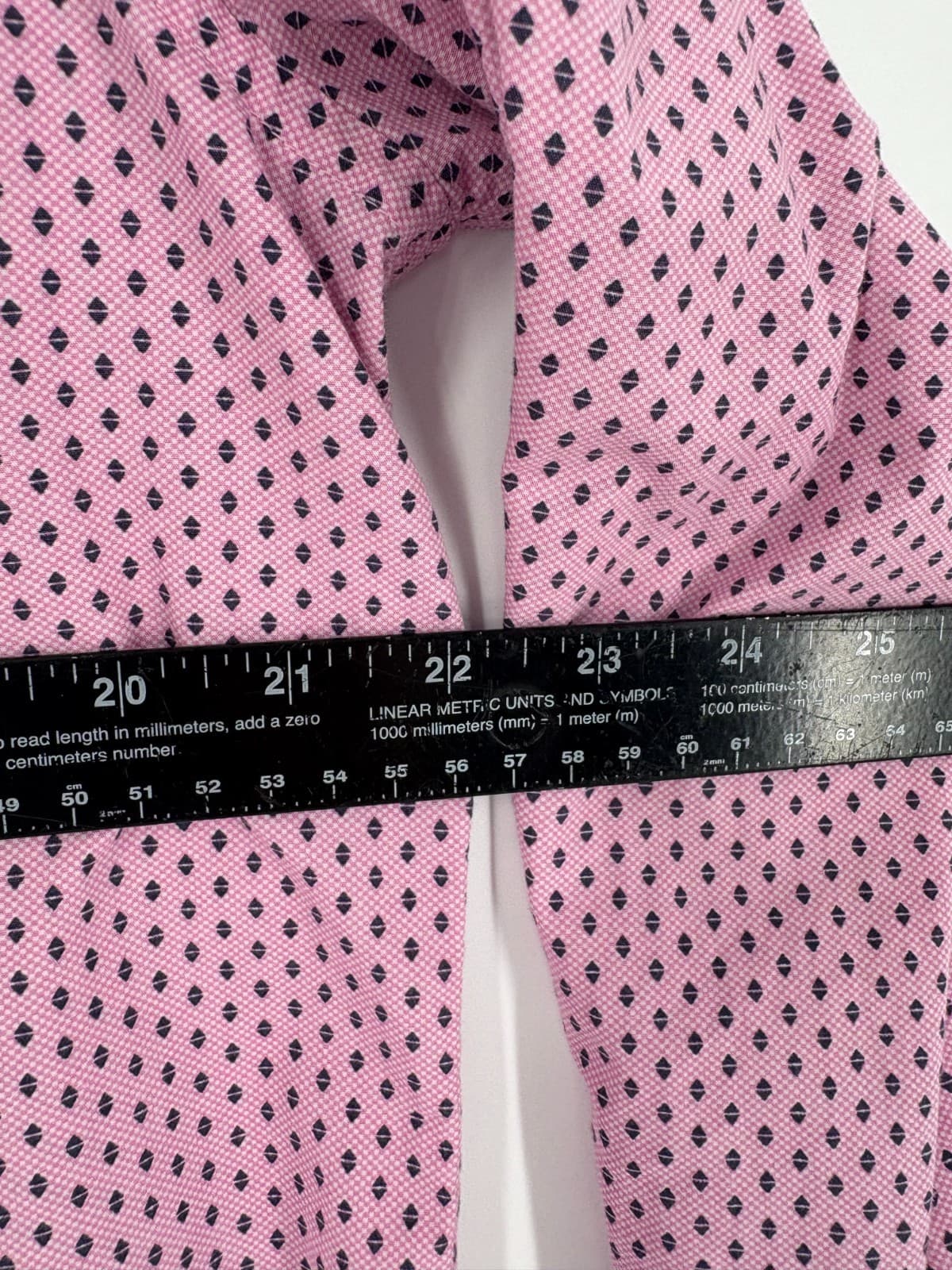 Johnston & Murphy Button Front Shirt Pink Geometric Pattern Size L Casual - Thumbnail 5