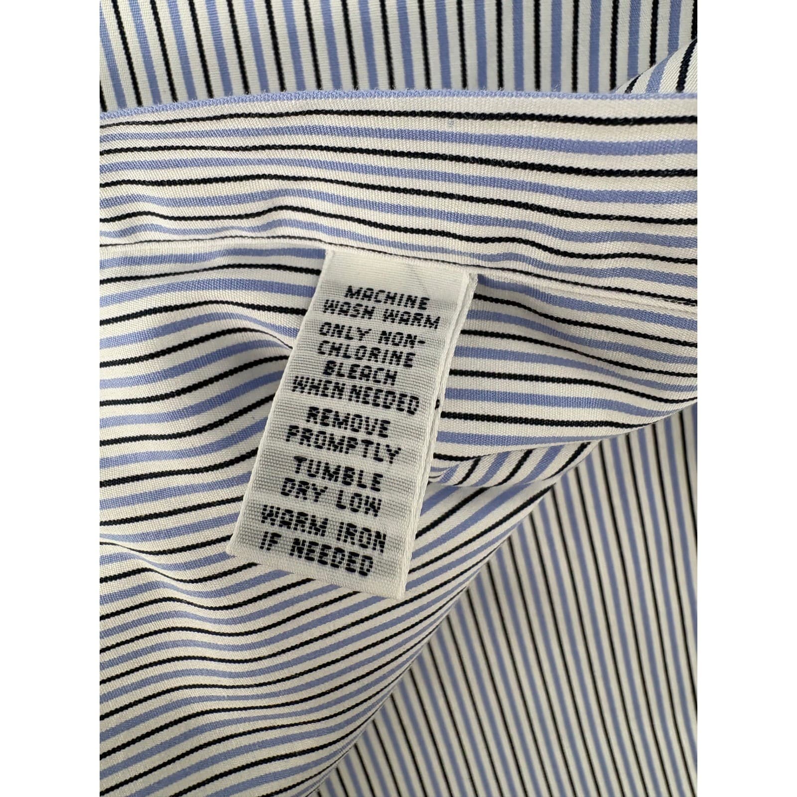 Ralph Lauren Button Down Mens 16 34/35 Shirt Blue White Striped Classic Fit - Thumbnail 8
