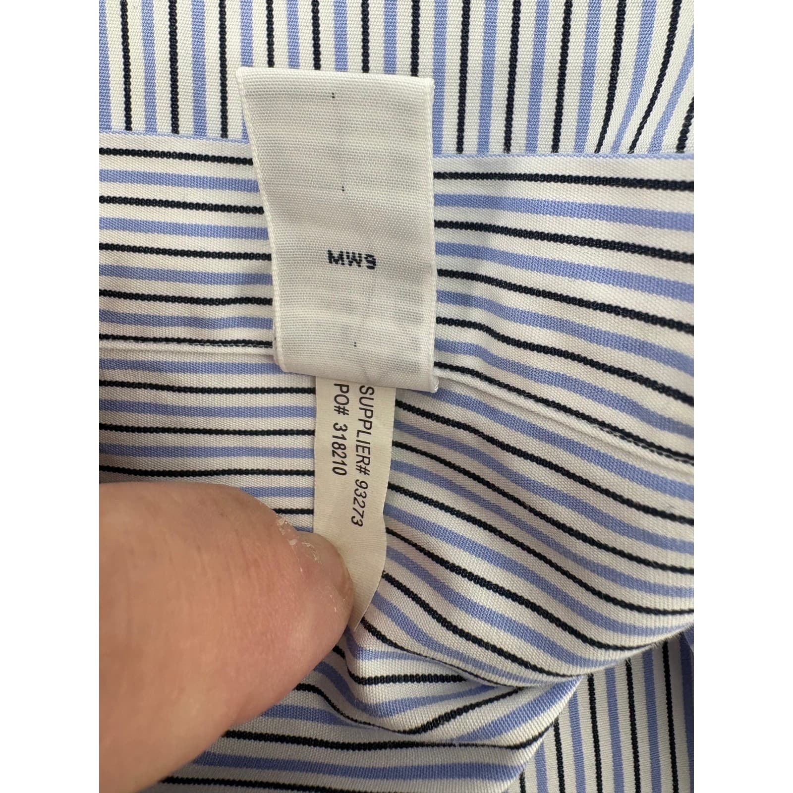 Ralph Lauren Button Down Mens 16 34/35 Shirt Blue White Striped Classic Fit - Thumbnail 9