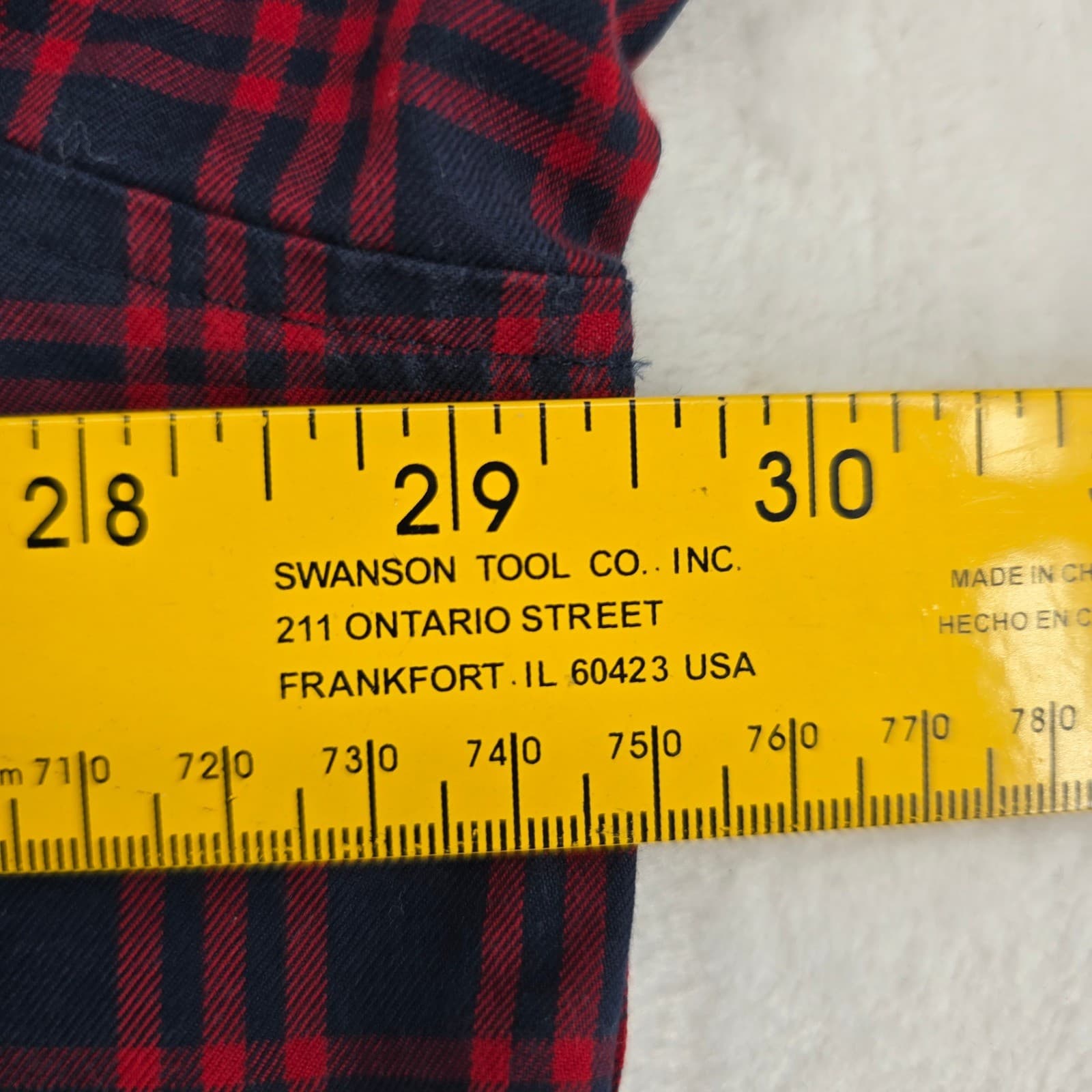 Duluth Trading Co Button Down Mens 3XL Tall Shirt Red Plaid Cotton Long Sleeve - Thumbnail 5