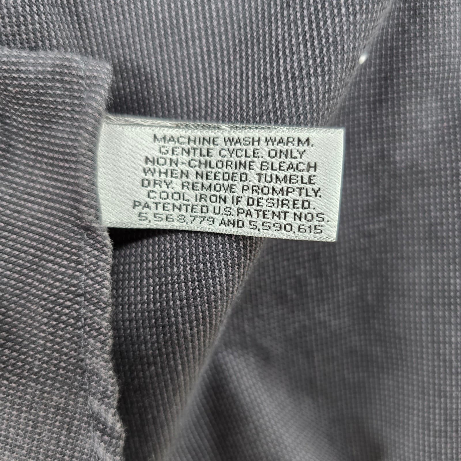 Geoffrey Beene Dress Shirt Mens 15.5 34/35 Button Down Gray Wrinkle Free - Thumbnail 4