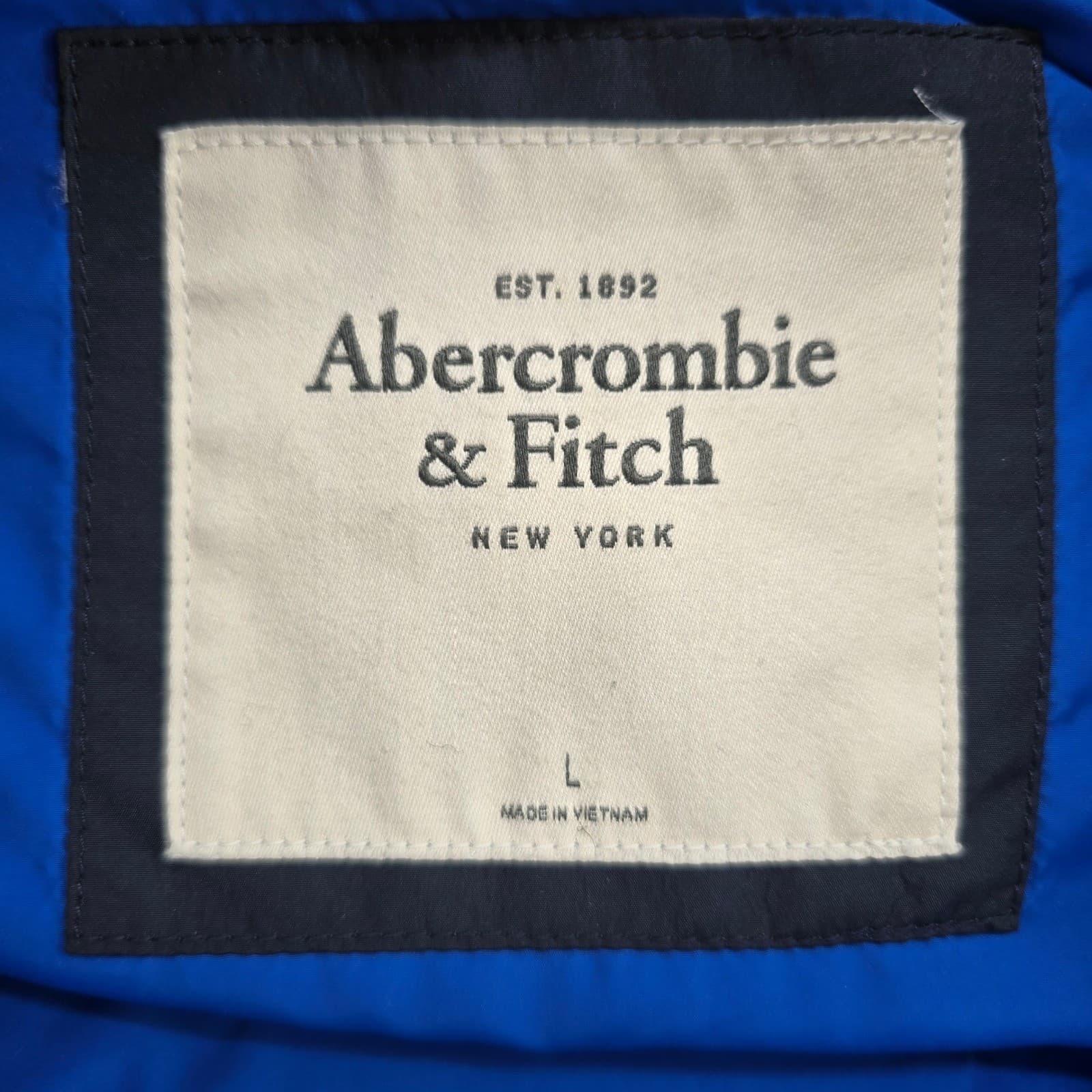Abercrombie & Fitch Puffer Jacket Womens L Coat Blue Down Blend Hooded - Thumbnail 4
