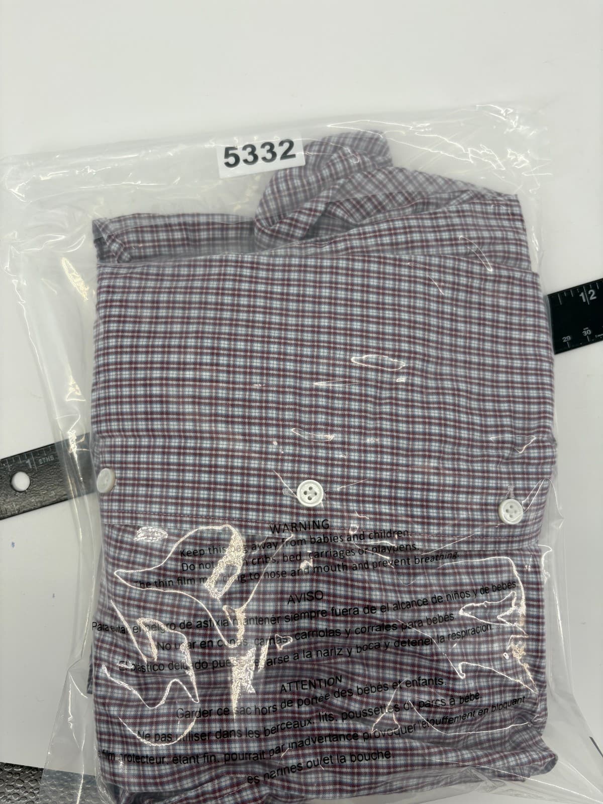 Peter Millar Flex Finish Button Down Shirt 2XL Red Blue Plaid 100% Cotton - Thumbnail 7