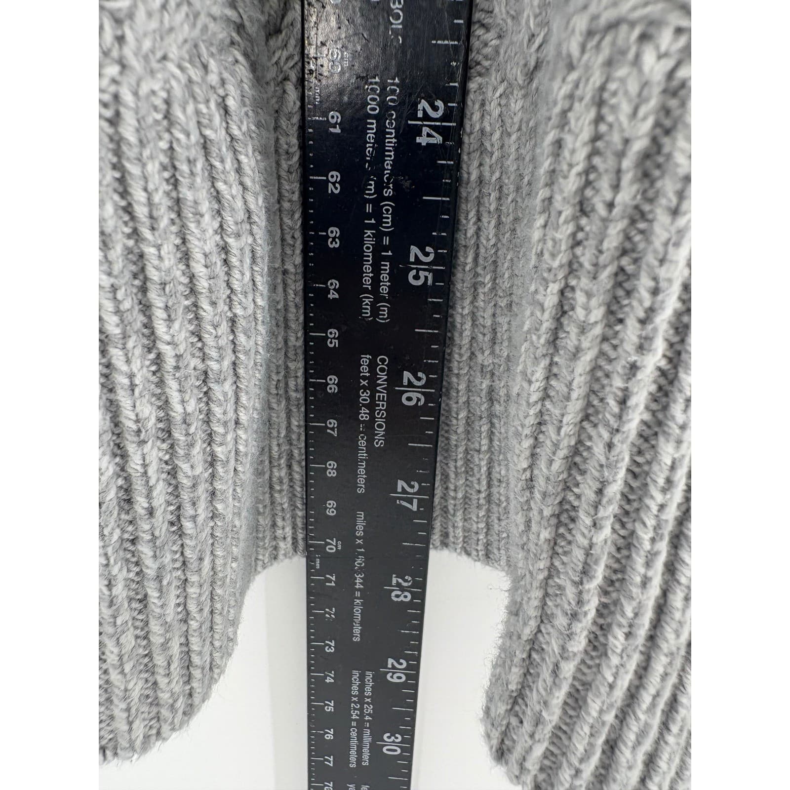 Crown & Ivy Men Gray Mock Neck Cable Knit Sweater Size S - Thumbnail 5