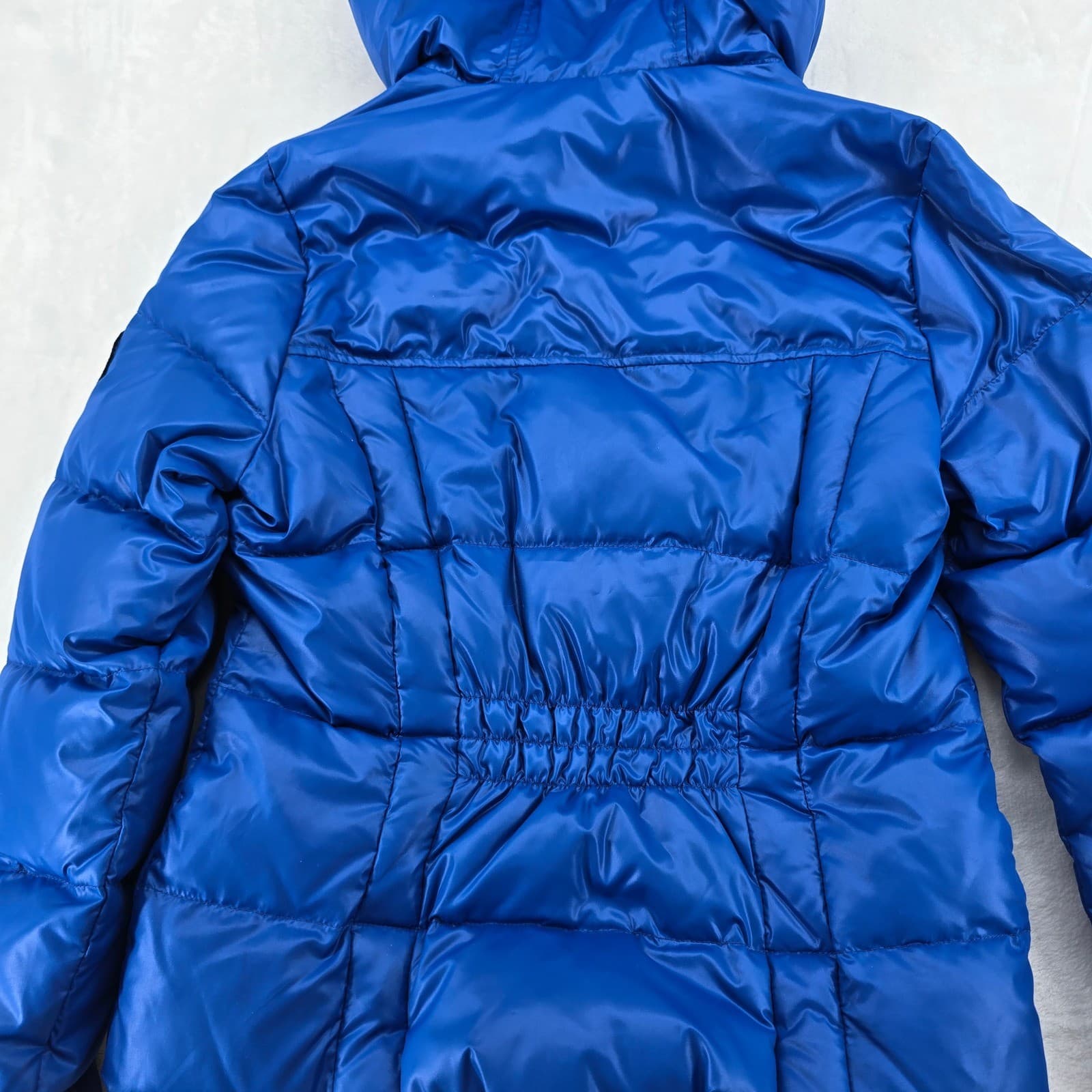 Abercrombie & Fitch Puffer Jacket Womens L Coat Blue Down Blend Hooded - Thumbnail 9