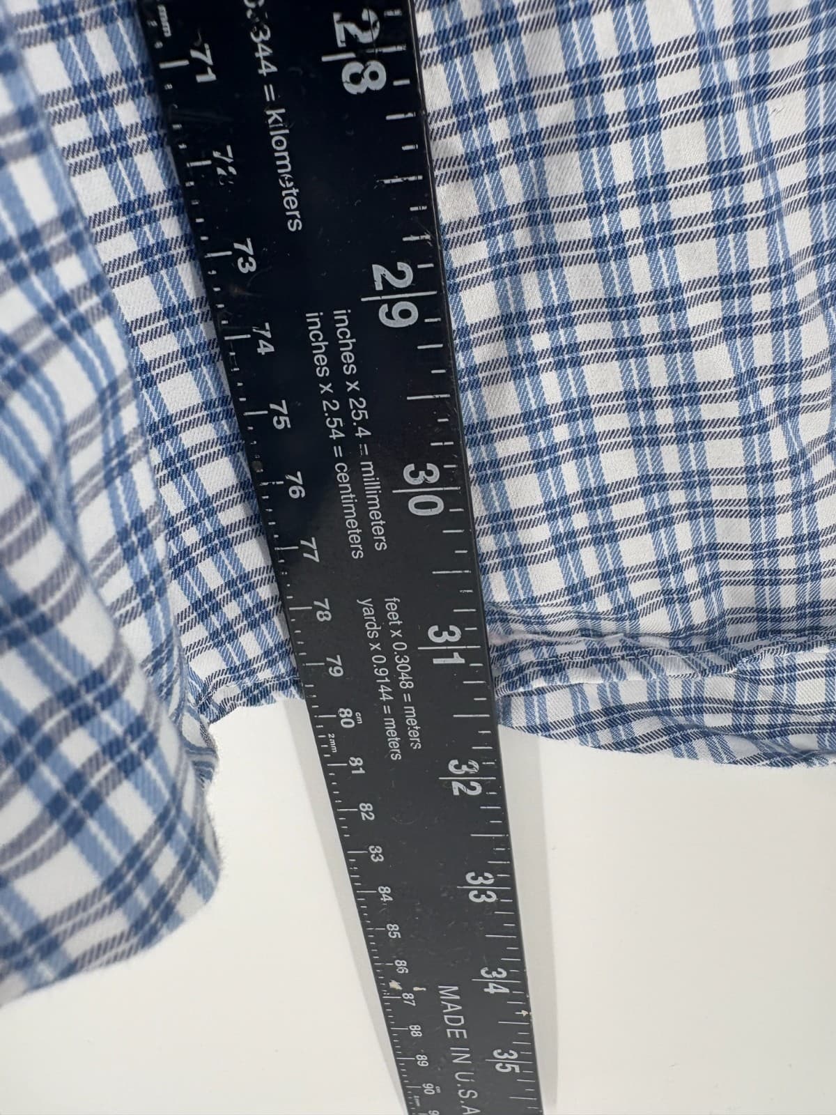 Peter Millar XXL Button Down Shirt Blue Plaid 100% Cotton Casual Long Sleeve - Thumbnail 5