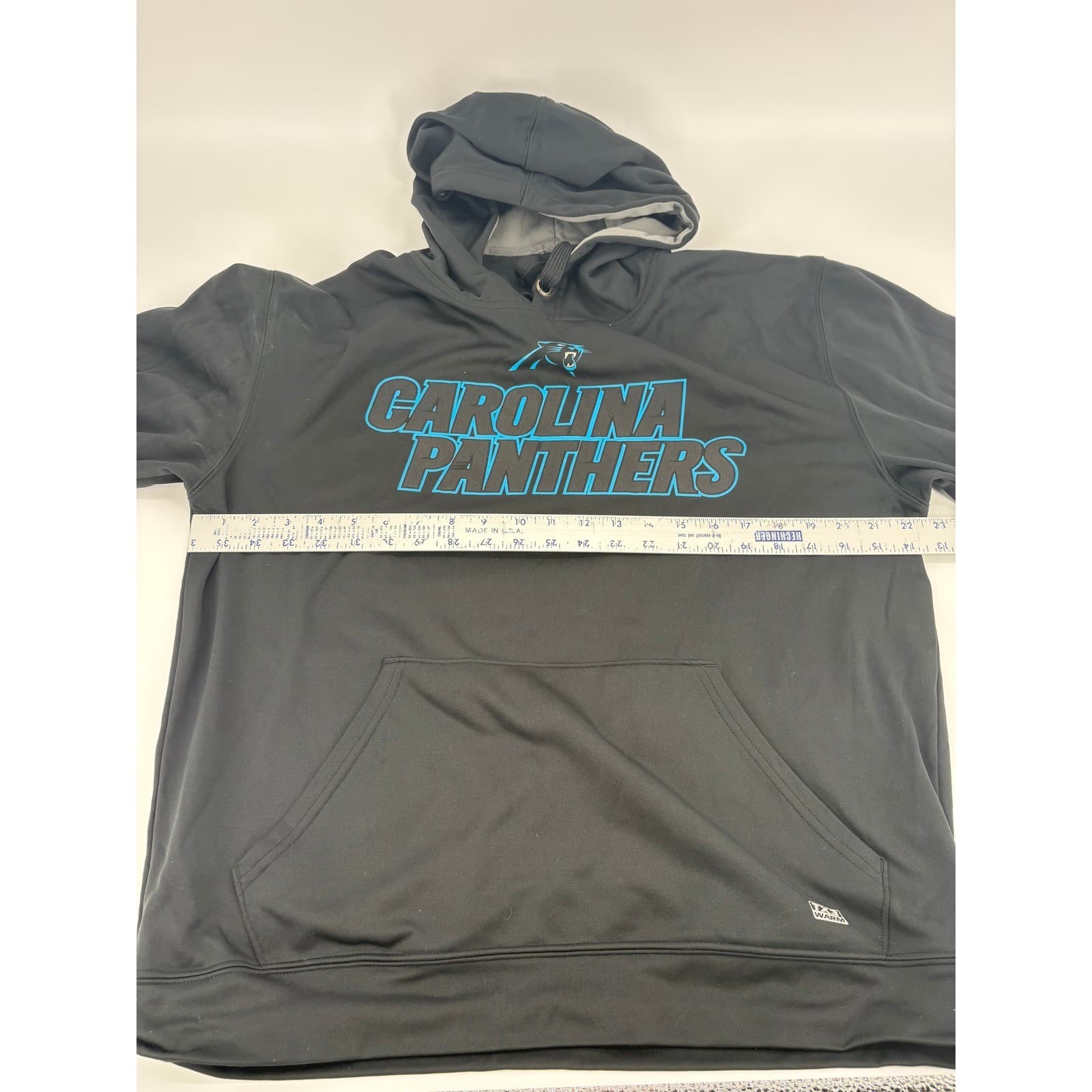 Carolina Panthers NFL Team Apparel Hoodie Mens Large Black Pullover - Thumbnail 6
