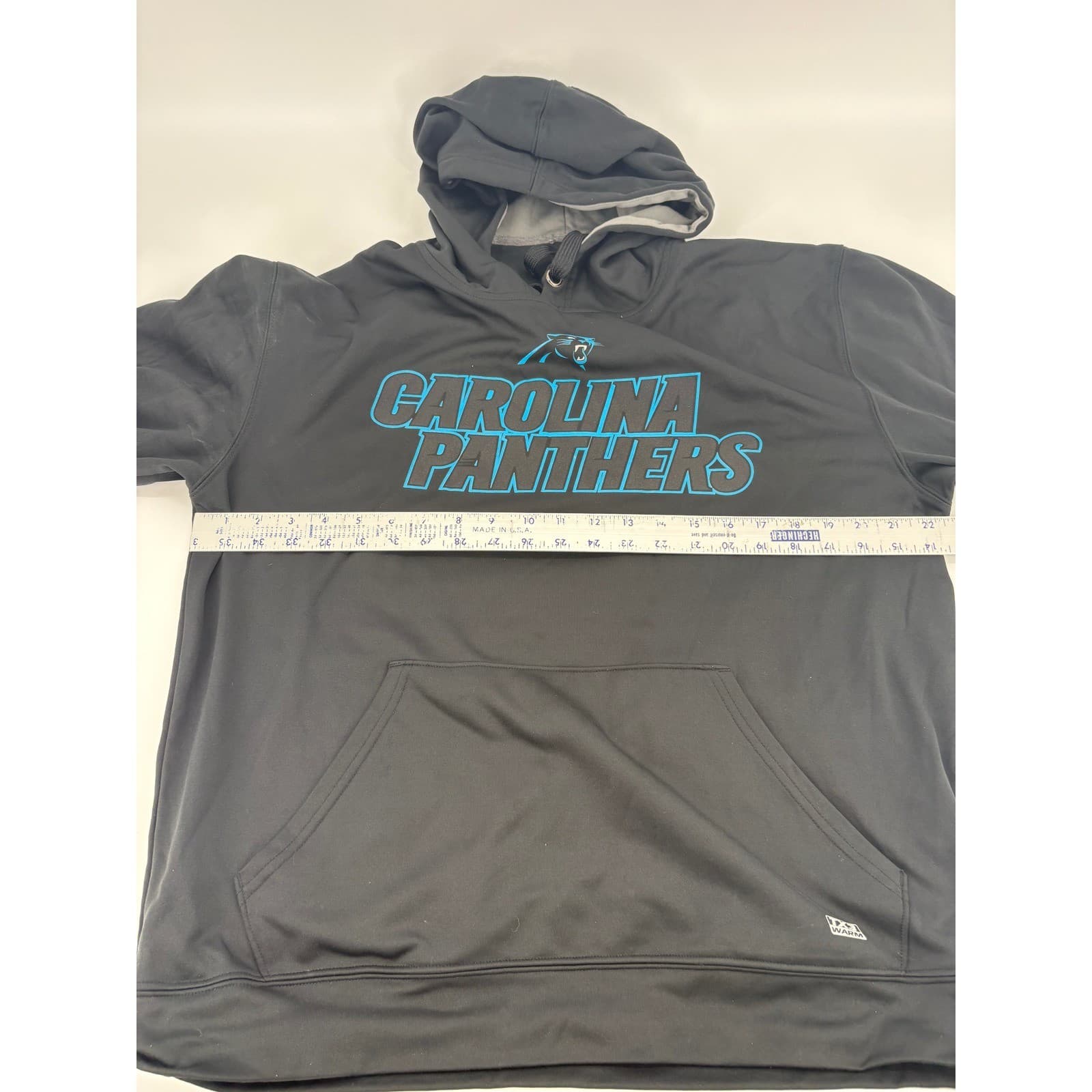 Carolina Panthers NFL Team Apparel Hoodie Mens Large Black Pullover - Thumbnail 7