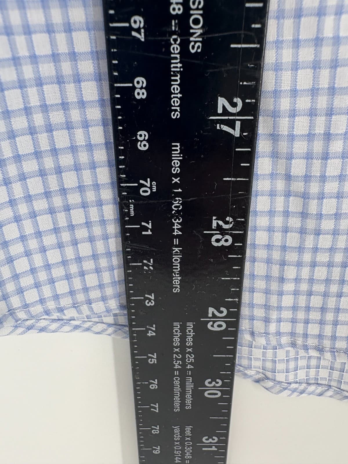 Charles Tyrwhitt Non Iron Shirt Slim Fit Light Blue Check 15.5 33 Men’s Cotton - Thumbnail 4