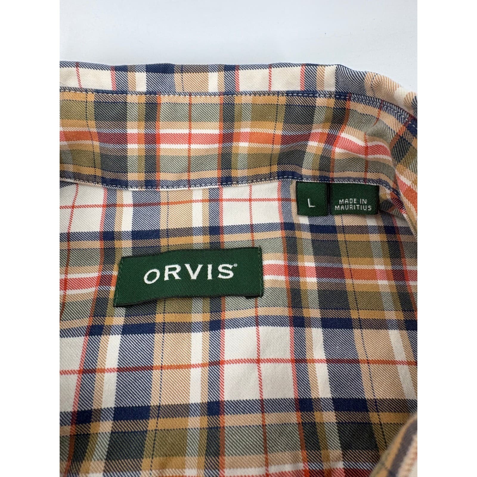 Orvis Button Down Shirt Mens L Long Sleeve Plaid Multicolor Cotton 2CZP - Thumbnail 2