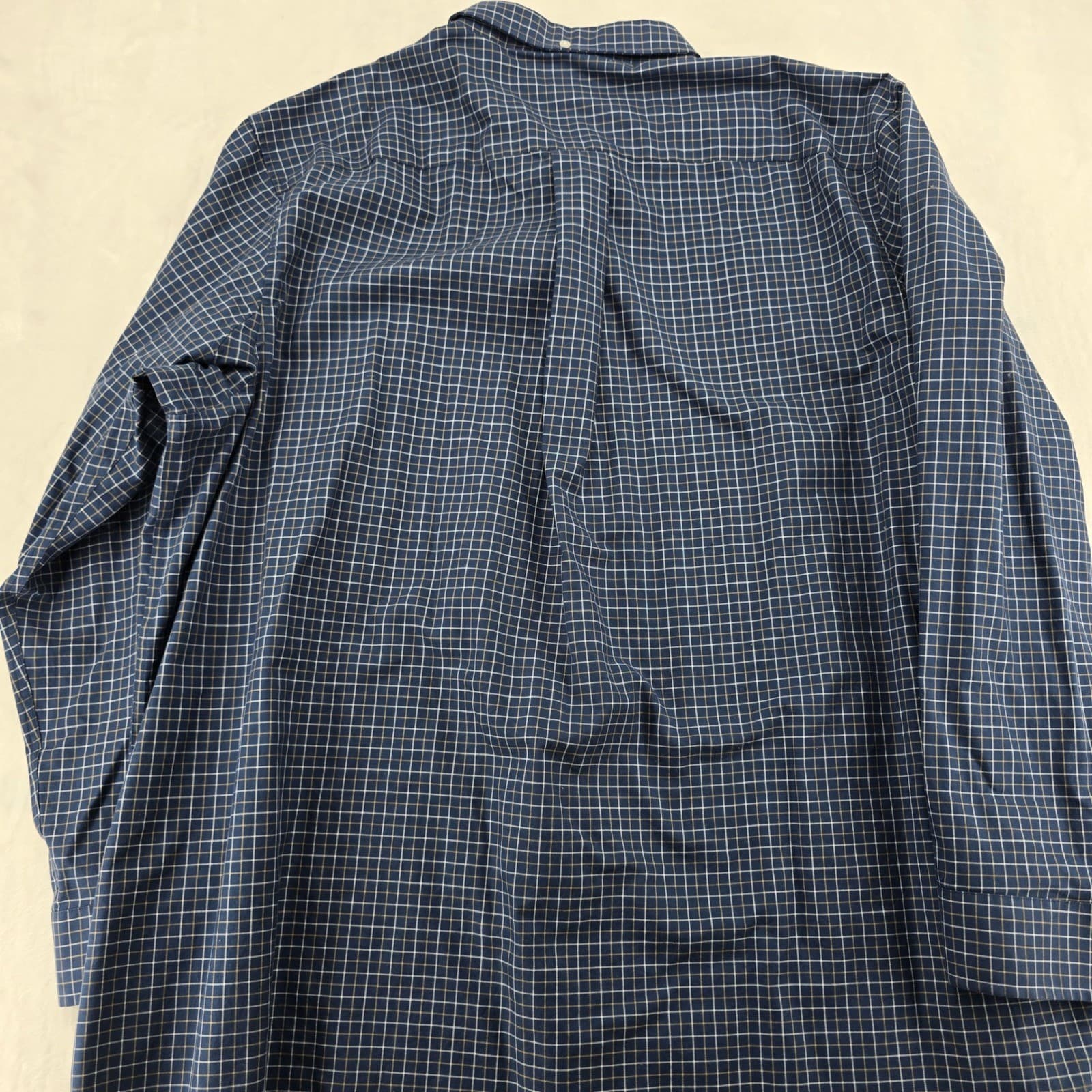 Duluth Trading Co Button Down Mens 3XL Tall Shirt Blue Plaid Cotton Long Sleeve - Thumbnail 7