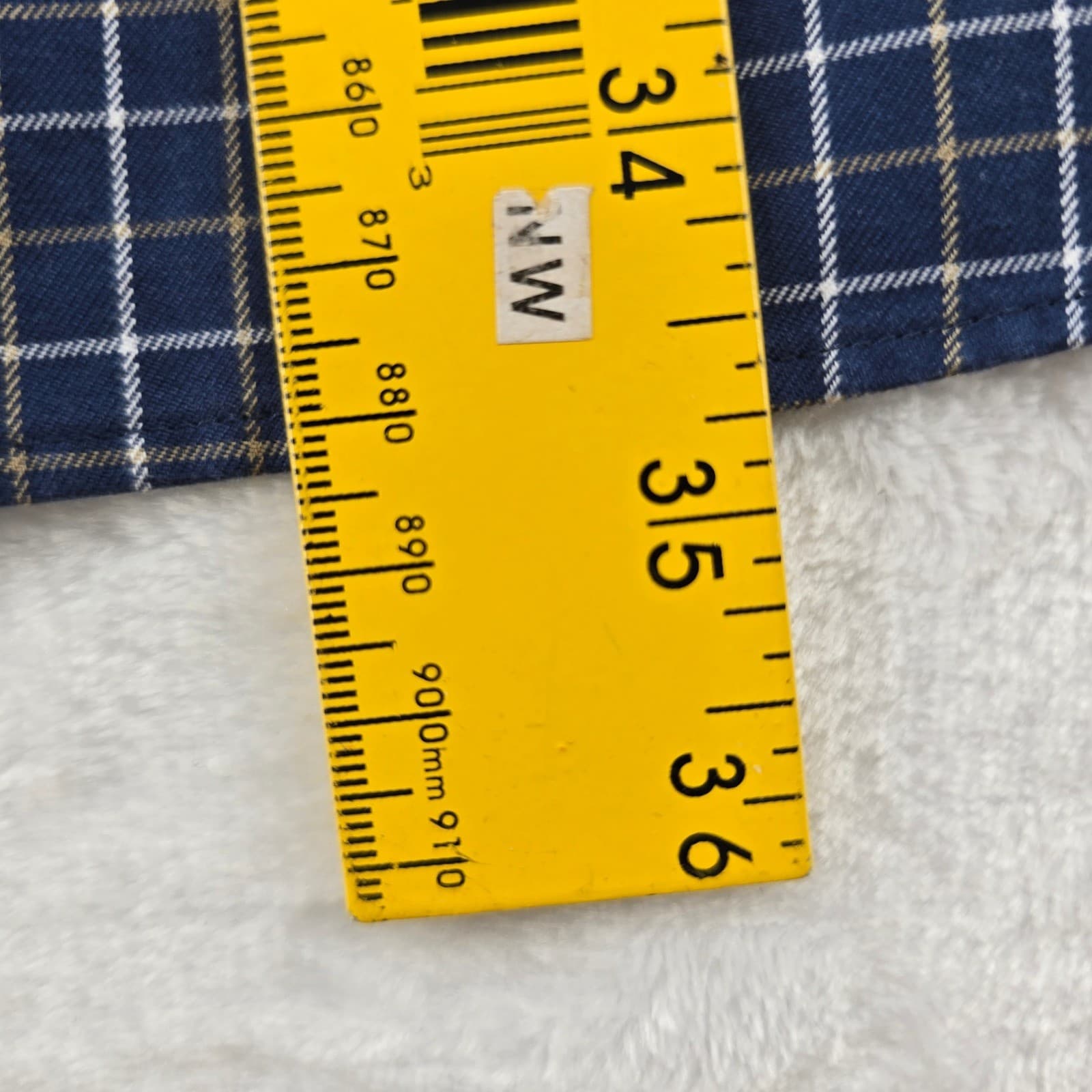Duluth Trading Co Button Down Mens 3XL Tall Shirt Blue Plaid Cotton Long Sleeve - Thumbnail 6