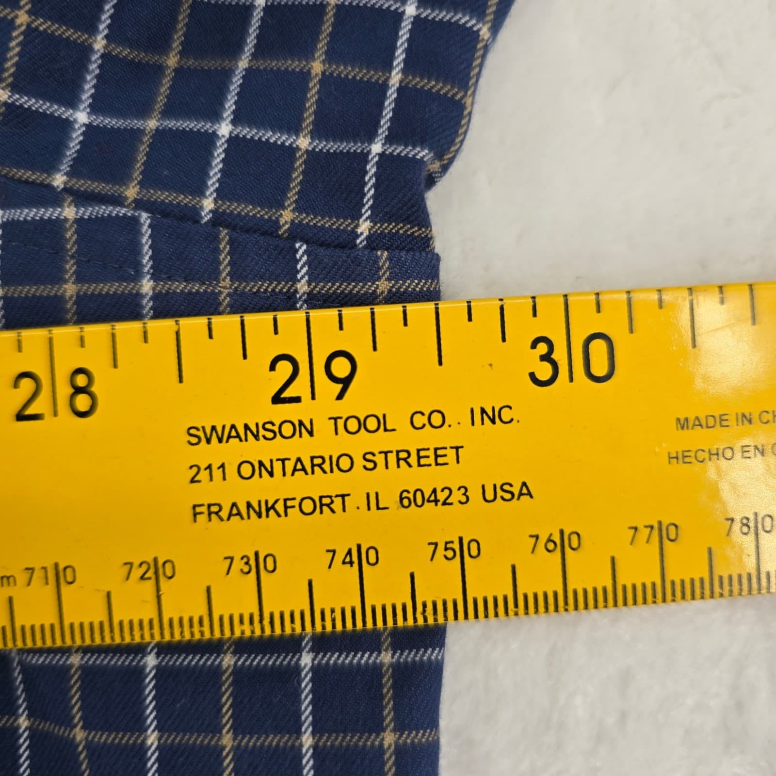 Duluth Trading Co Button Down Mens 3XL Tall Shirt Blue Plaid Cotton Long Sleeve - Thumbnail 5