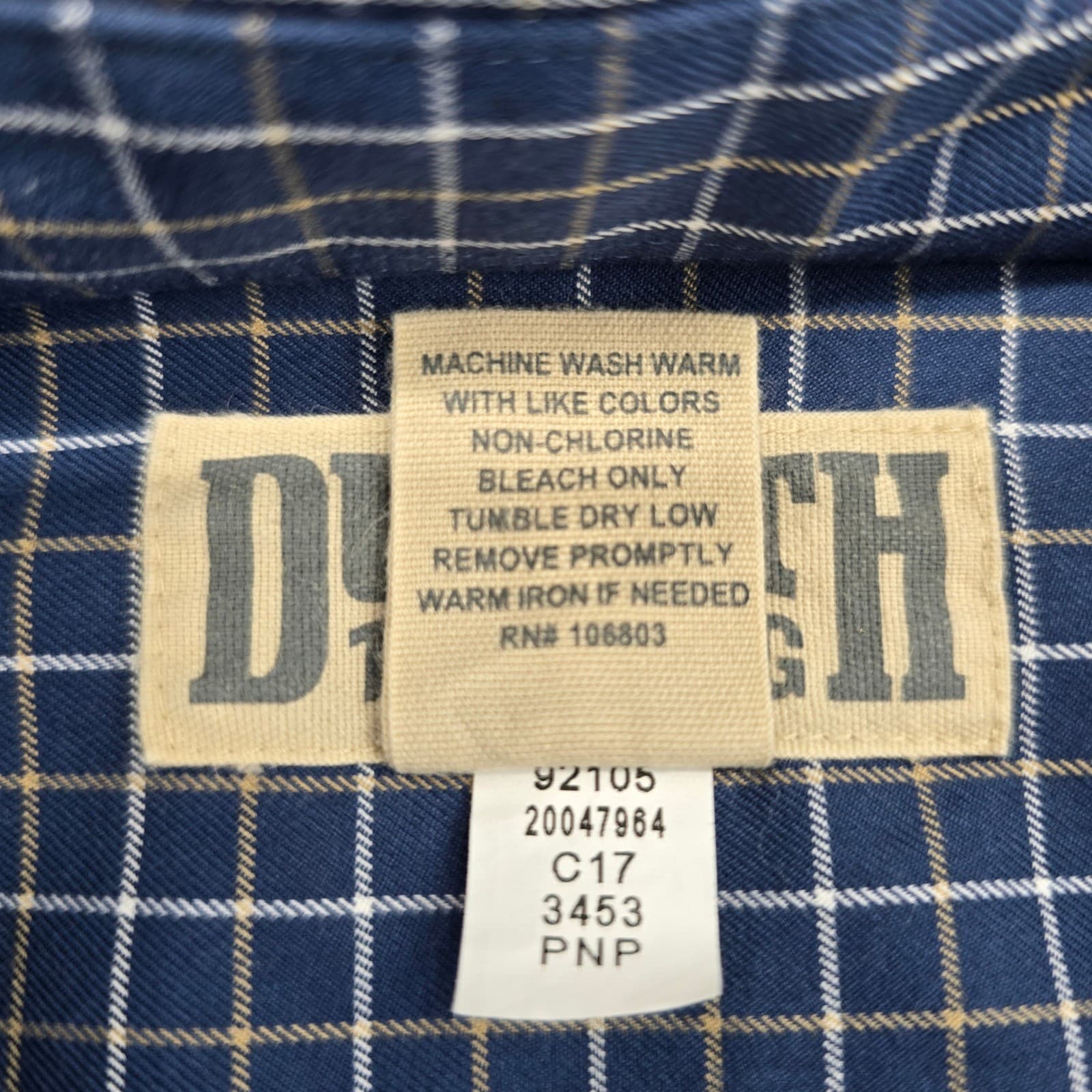 Duluth Trading Co Button Down Mens 3XL Tall Shirt Blue Plaid Cotton Long Sleeve - Thumbnail 4