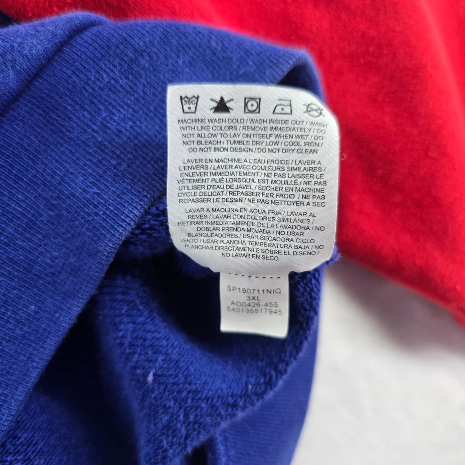Jordan Sweatshirt Mens 3XL Crewneck Blue Red Wings Logo Pullover AO0426-455 - Thumbnail 6