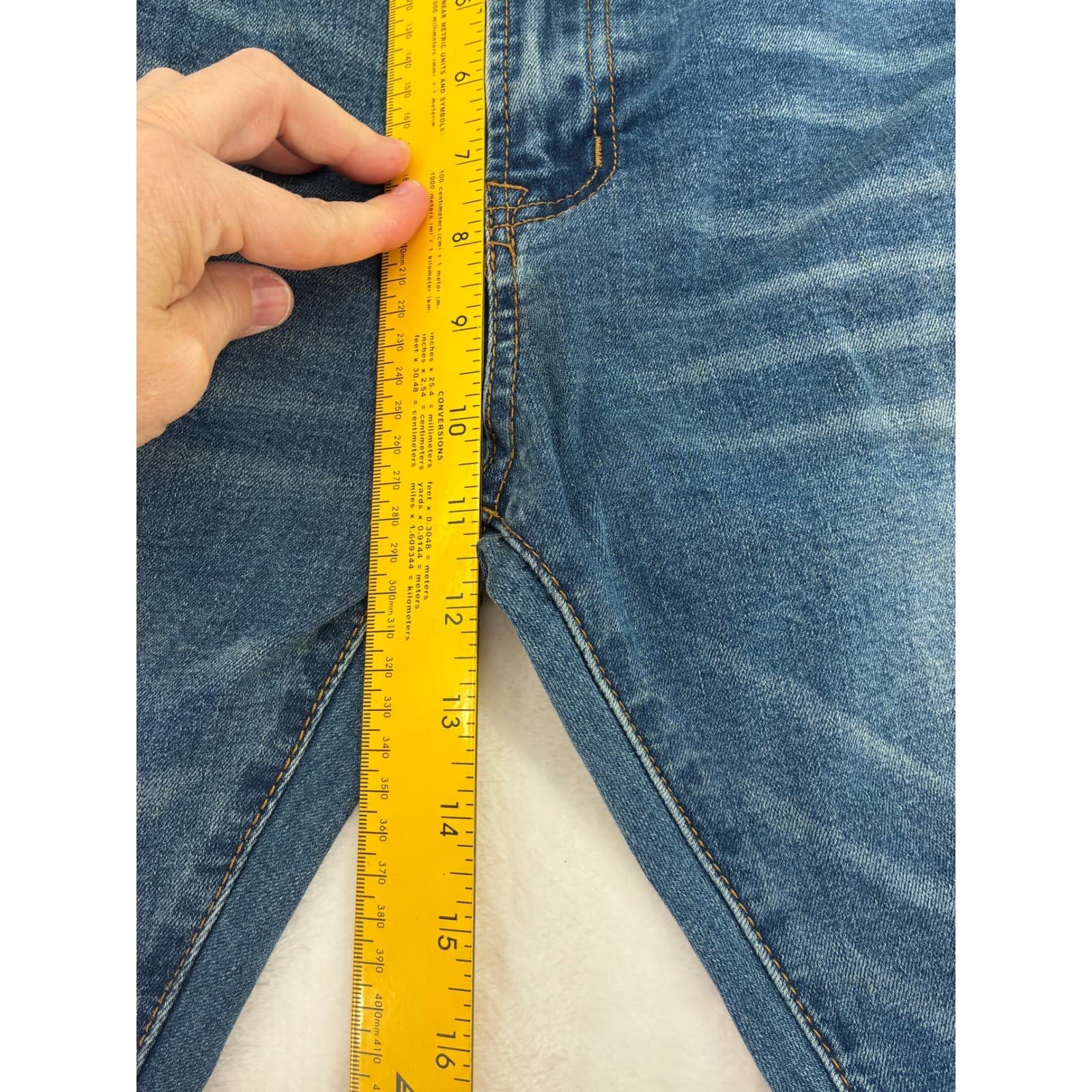 Denim & Rivets Jeans Mens 38 Jeans Blue Distressed Slim Fit Stretch - Thumbnail 7