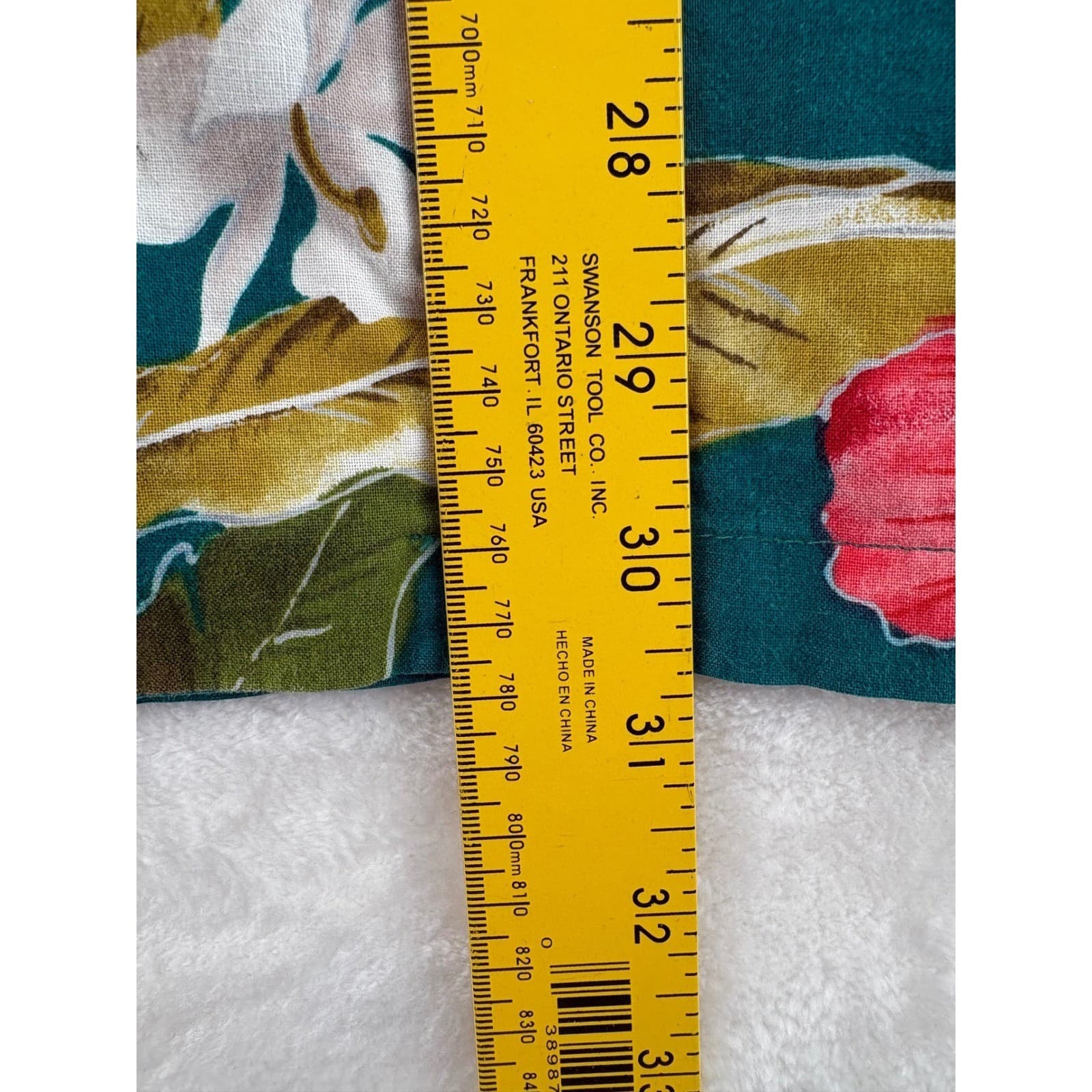 Paradise Found L.L.Bean Mens Large Hawaiian Shirt Teal Floral Cotton Aloha - Thumbnail 4