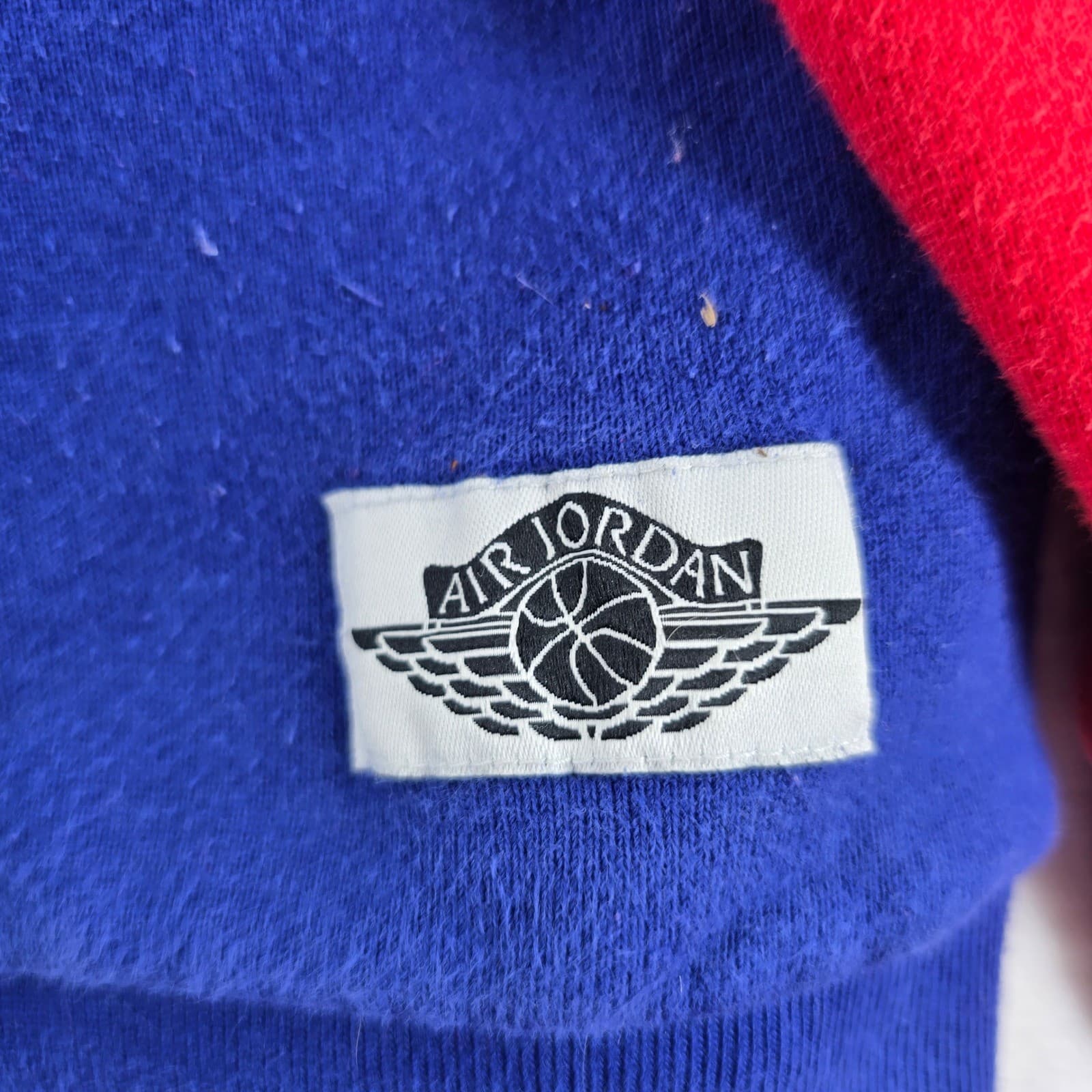 Jordan Sweatshirt Mens 3XL Crewneck Blue Red Wings Logo Pullover AO0426-455 - Thumbnail 3