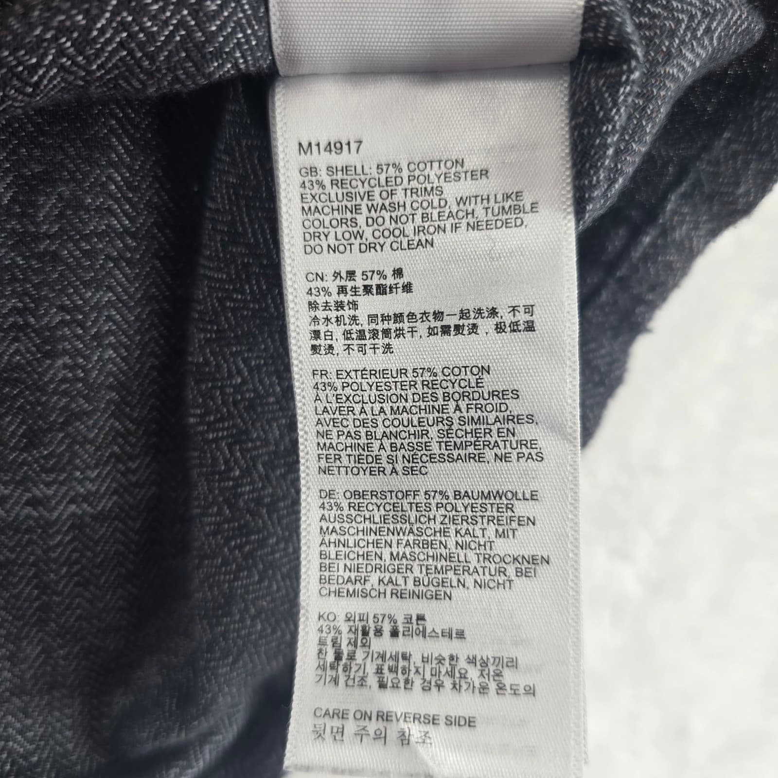 Marmot Button Down Mens Large Flannel Charcoal Gray Herringbone Stripe M14917 - Thumbnail 4
