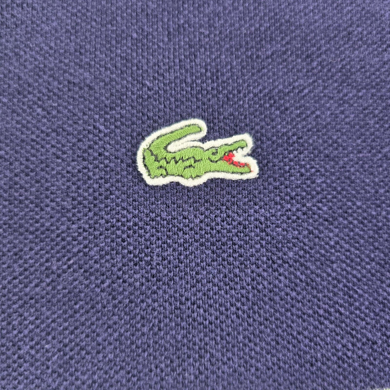 Lacoste Rugby Shirt Mens Large Polo Green Navy Blue Striped Long Sleeve Cotton - Thumbnail 3
