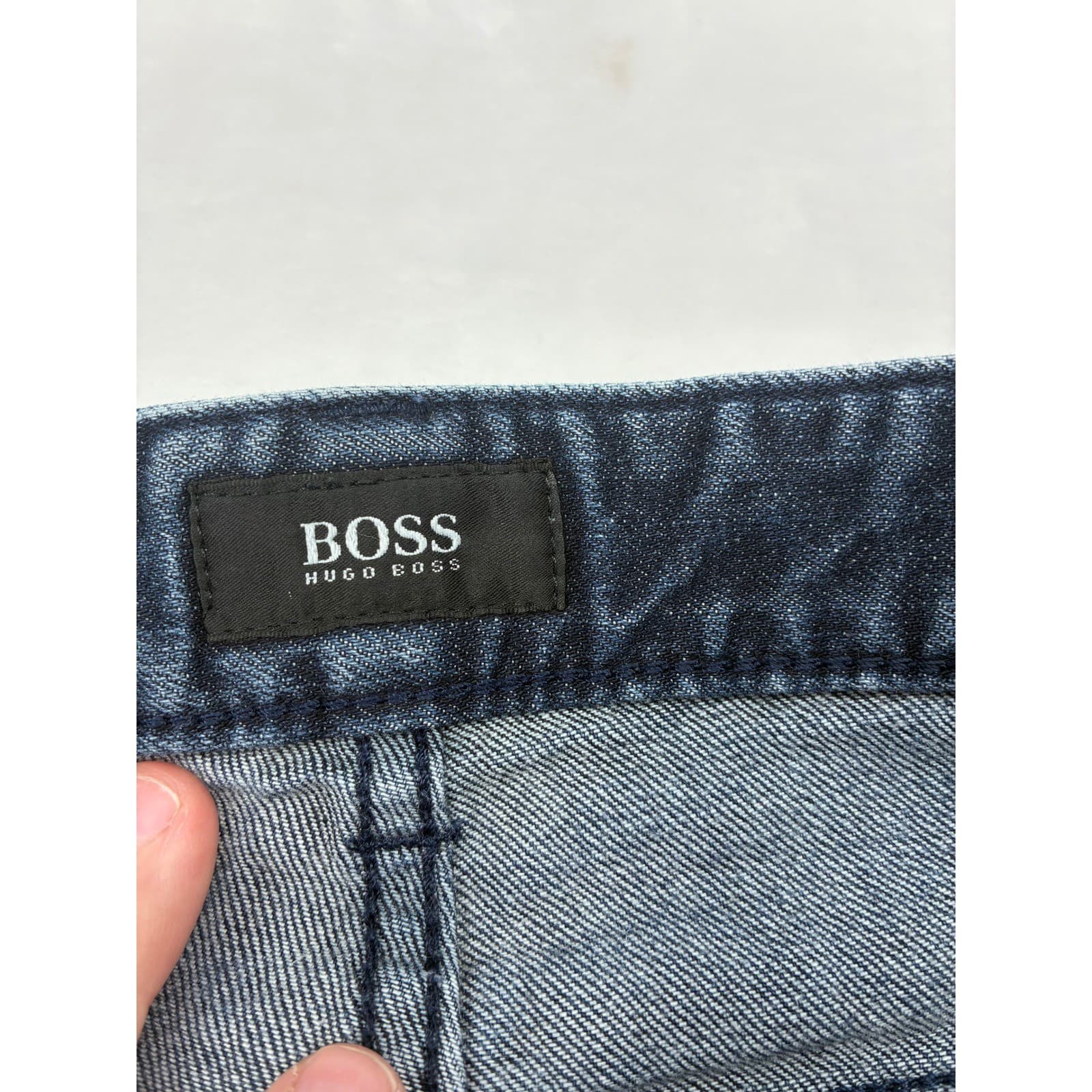 BOSS Hugo Boss Jeans Mens 32x26 Denim Dark Blue Stretch Straight Leg Pants - Thumbnail 2